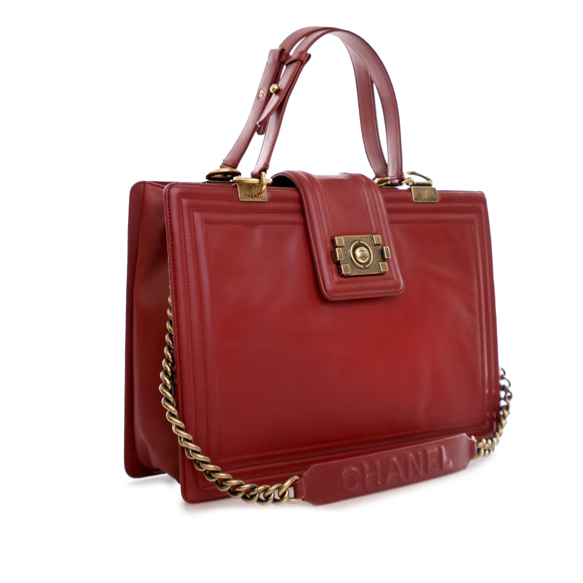 Chanel Glazed Calfskin Reverso Boy Satchel - image 2
