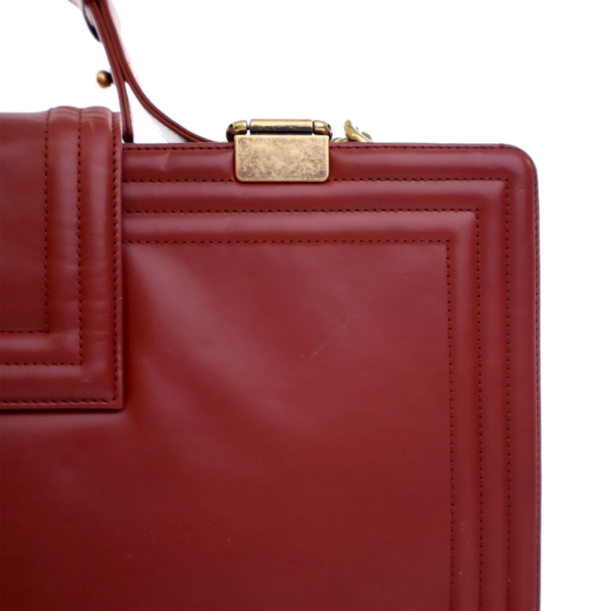 Chanel Glazed Calfskin Reverso Boy Satchel - image 7