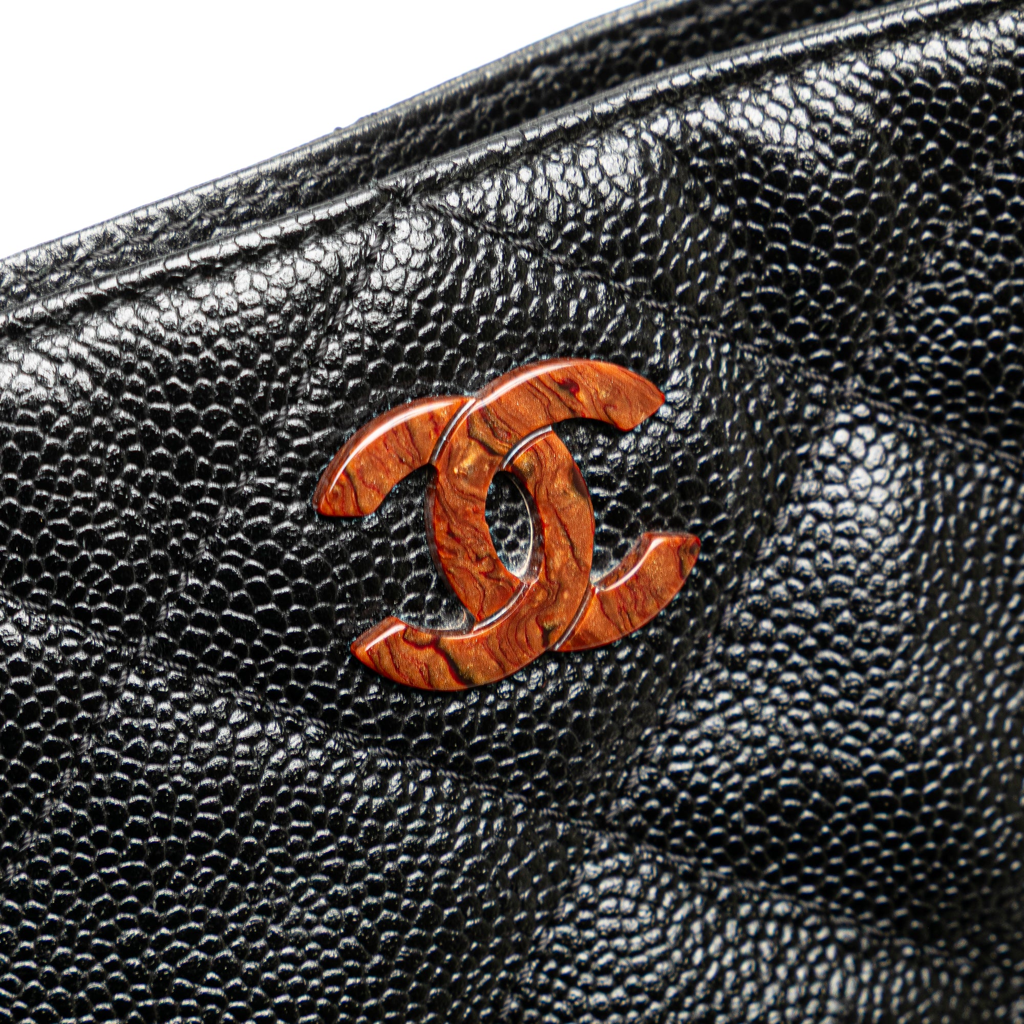Chanel CC Quilted Caviar Tortoise Chain Tote - image 9