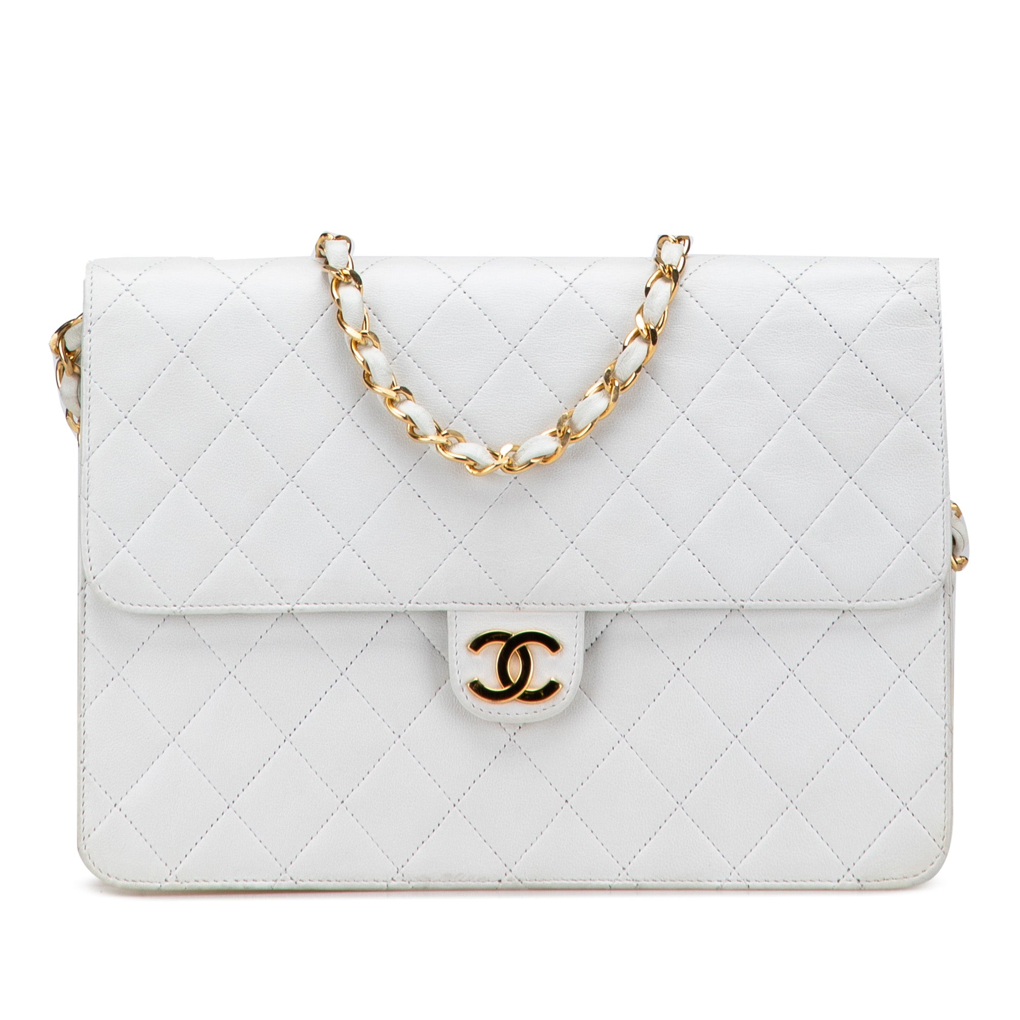 Chanel CC Quilted Lambskin Single Flap - image 1