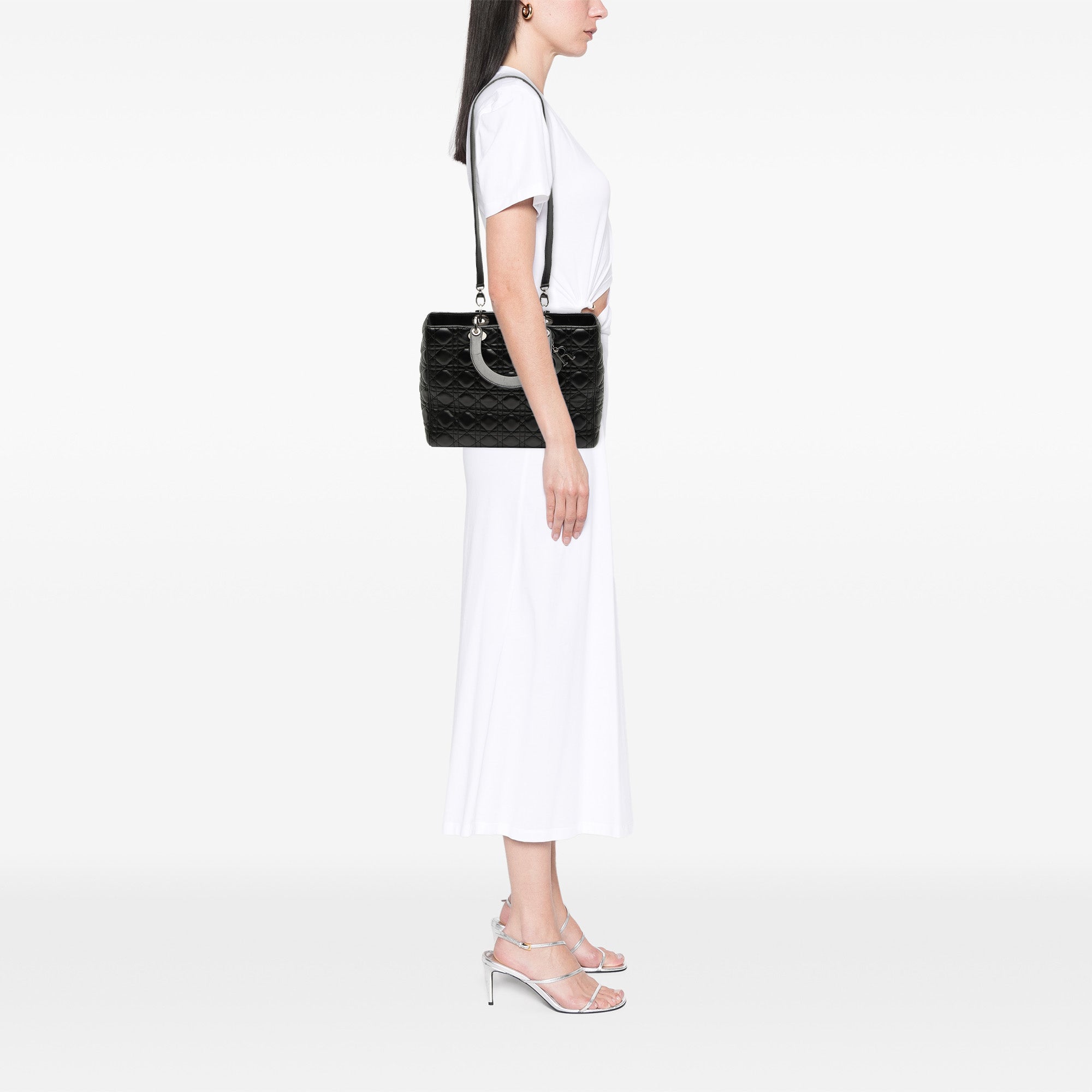 Dior Large Lambskin Cannage Lady Dior - image 7