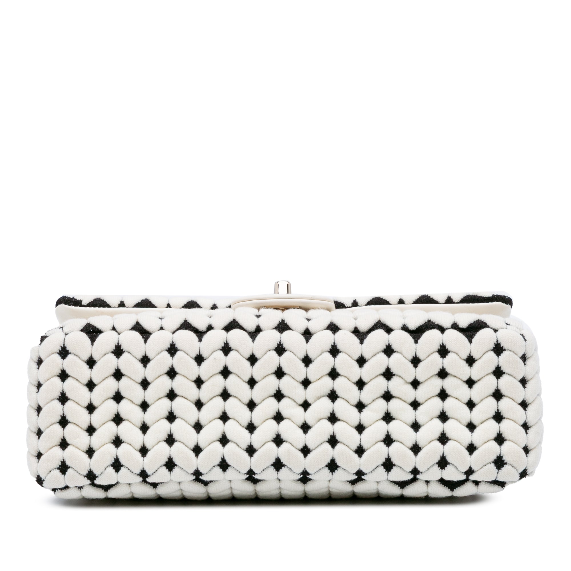 Chanel Medium Calfskin and Wool Knit Single Flap - image 3