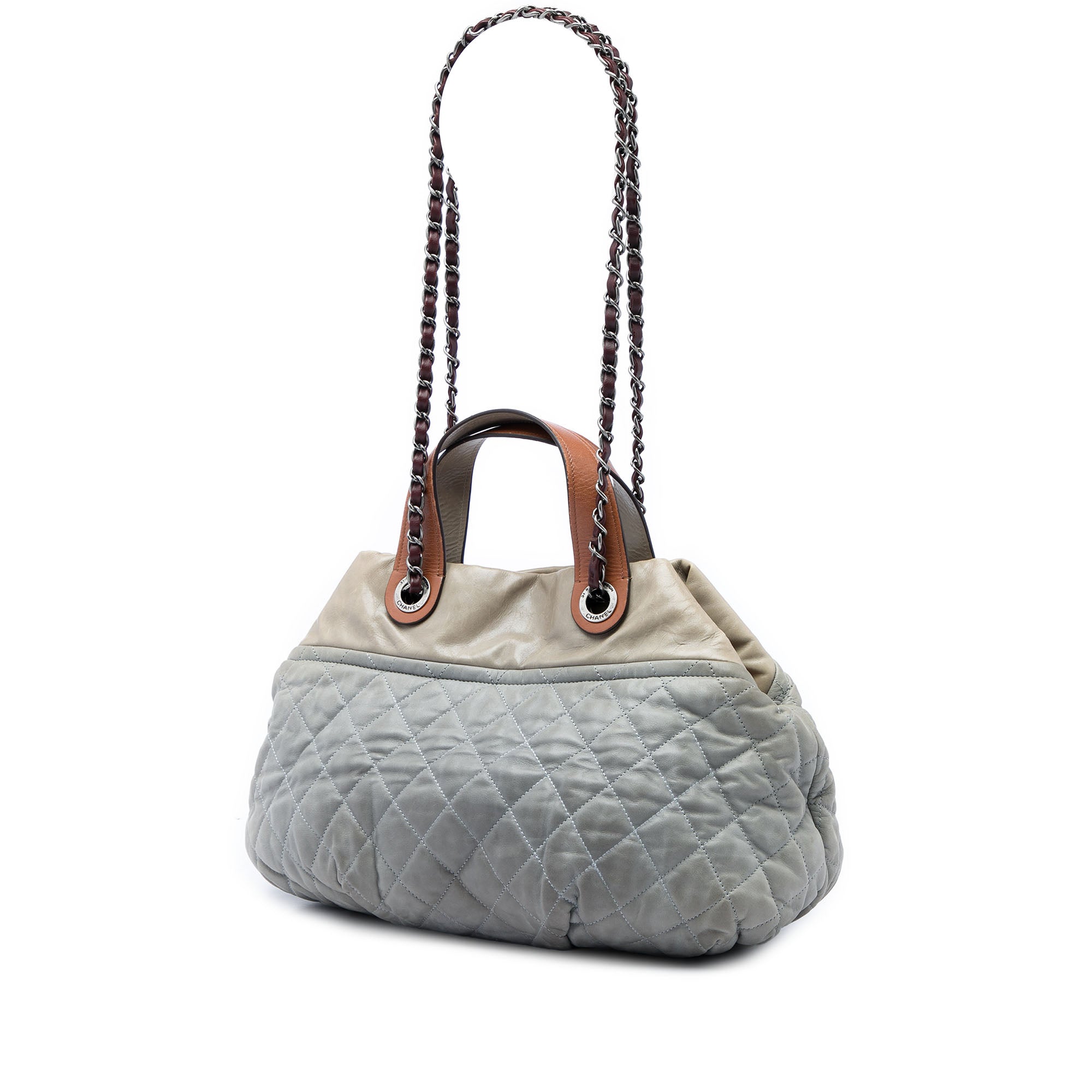 Chanel Large Quilted Iridescent Calfskin In The Mix Satchel - image 2