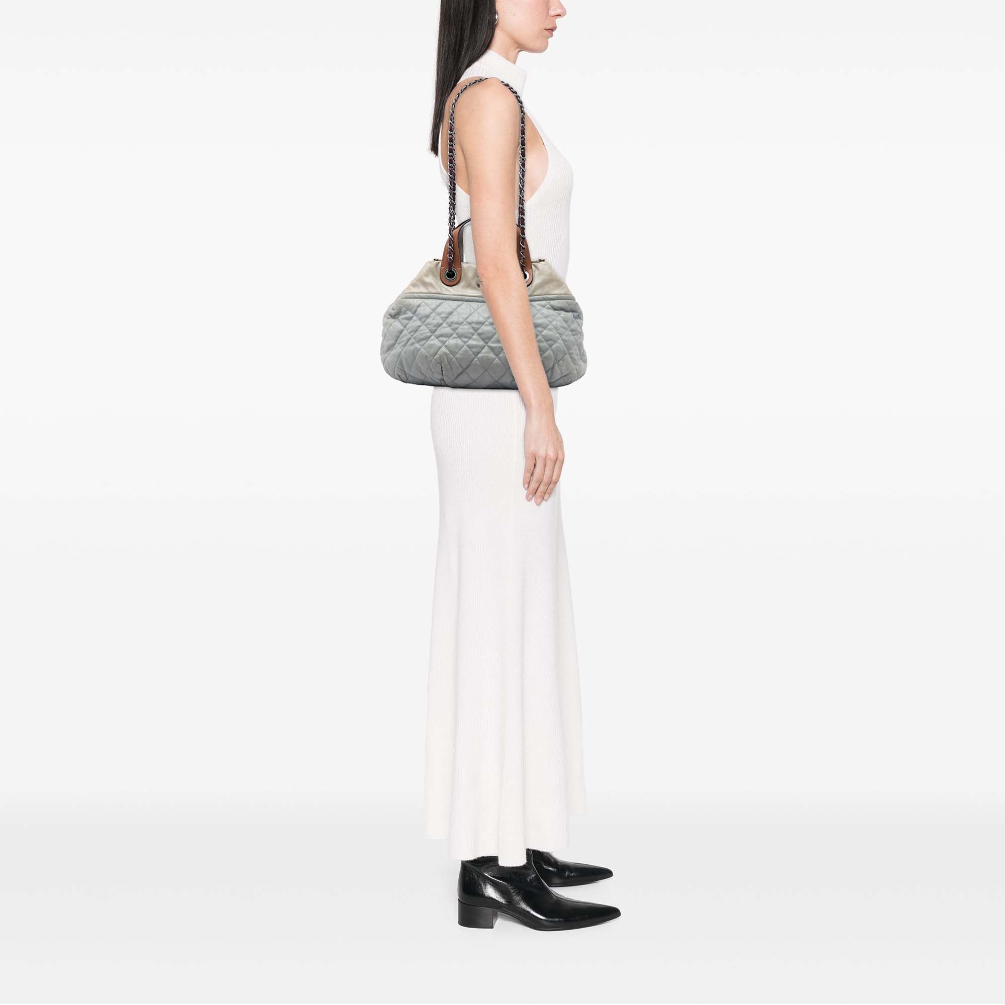 Chanel Large Quilted Iridescent Calfskin In The Mix Satchel - image 5