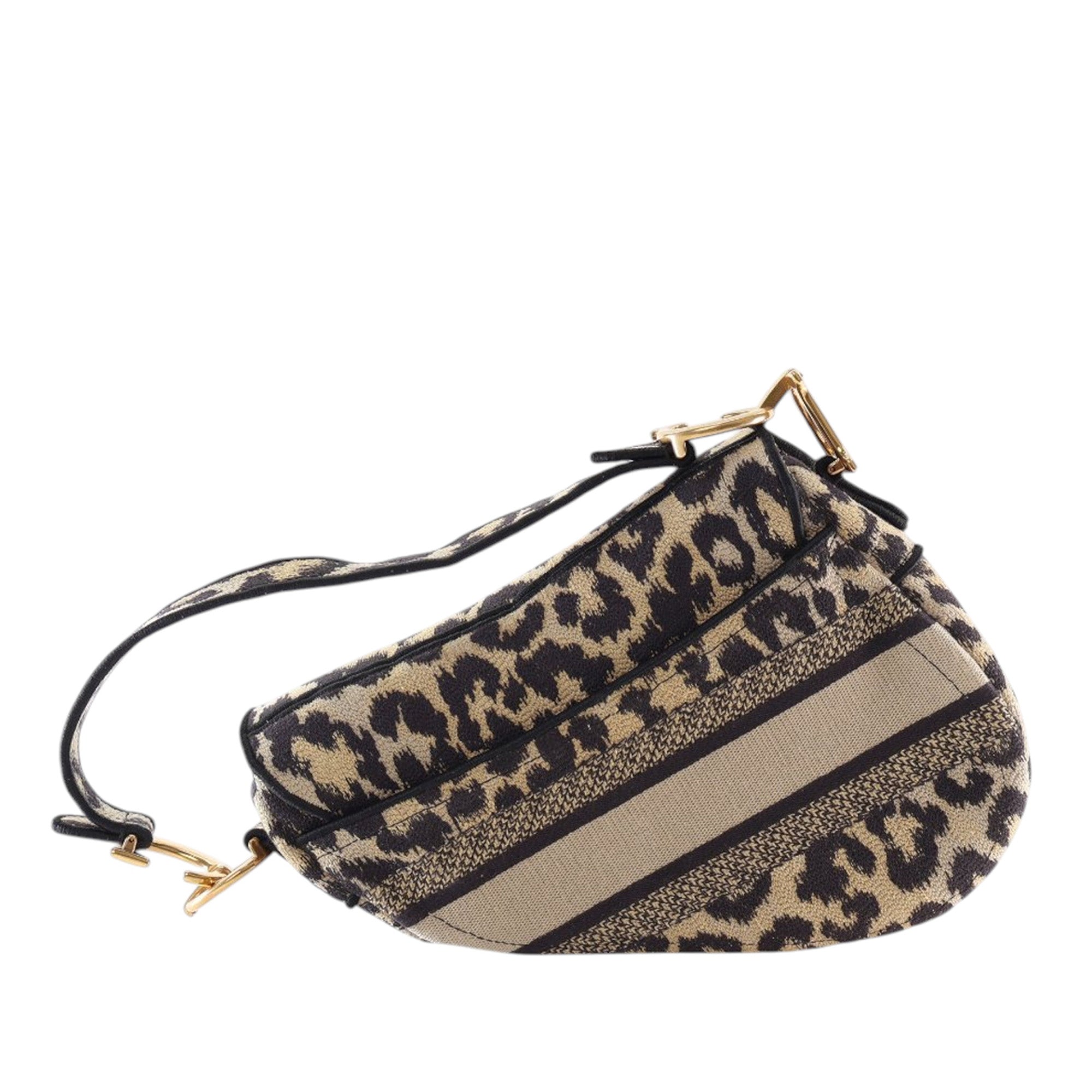 Dior Mizza Embroidered Canvas Leopard Saddle Bag - image 3