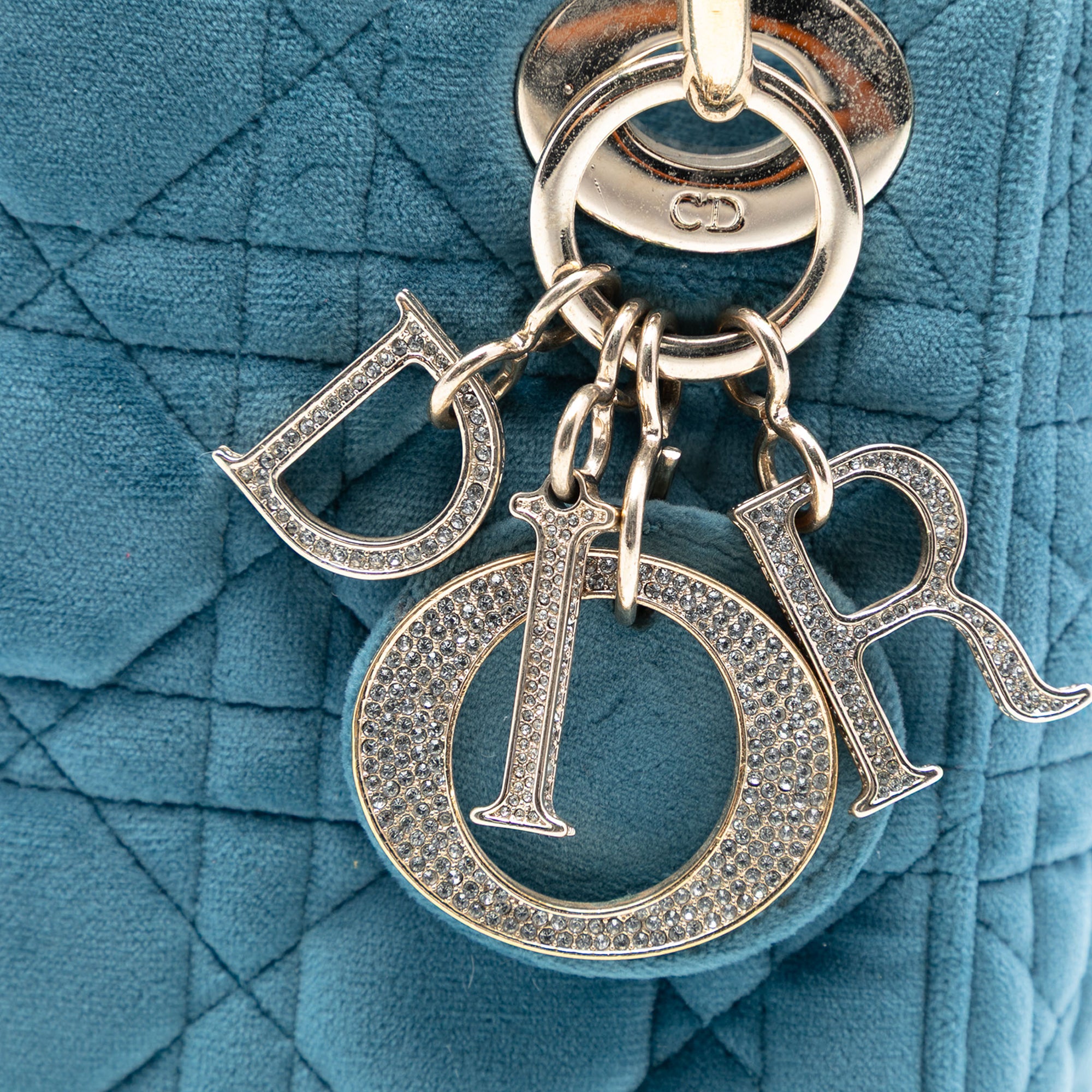 Dior Mini Velvet Cannage Lady Dior - image 6
