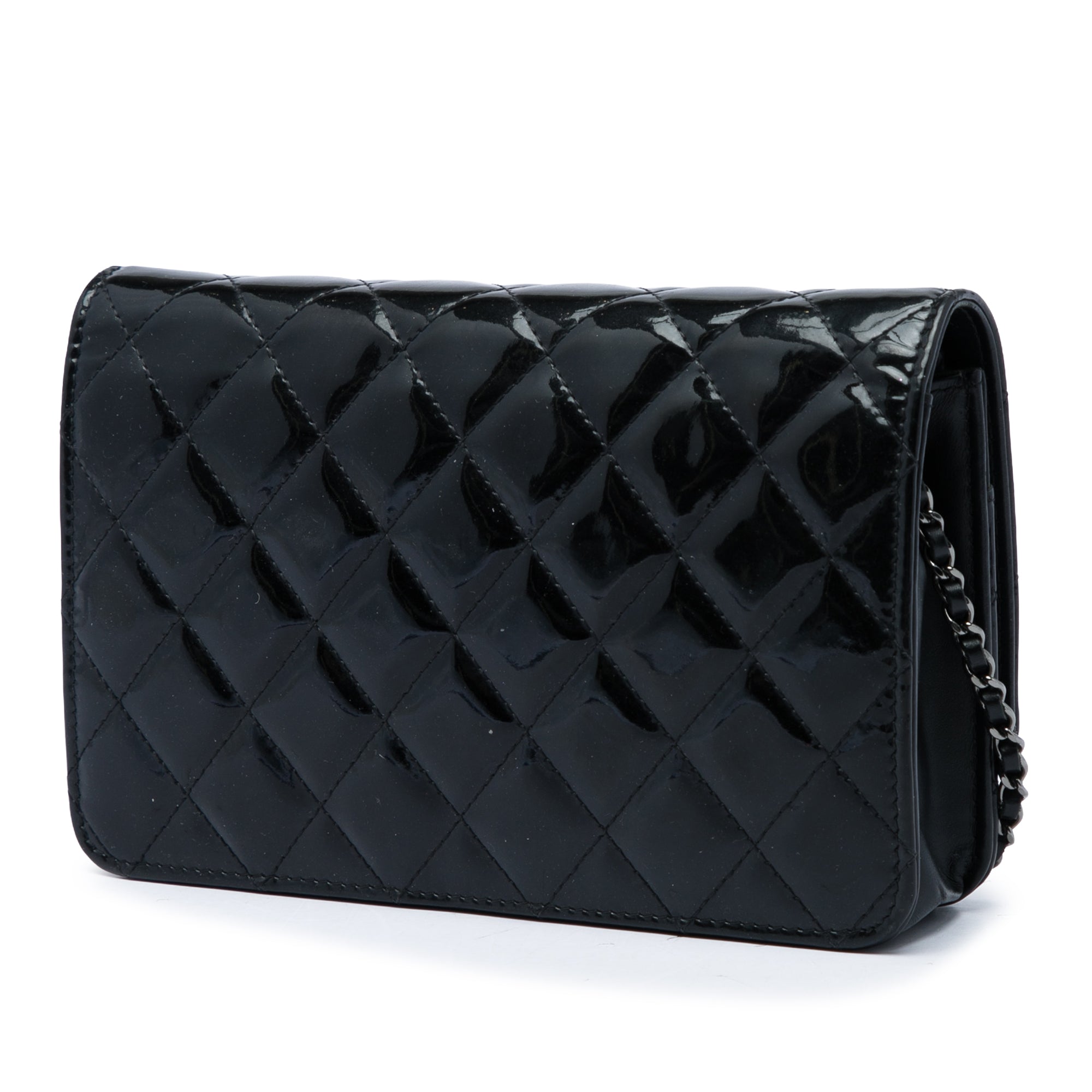 Chanel Quilted Patent Golden Class Wallet on Chain - image 2