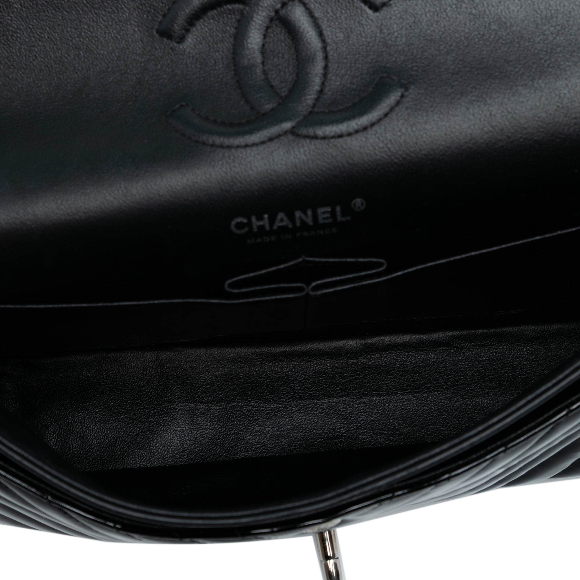 Chanel Medium Classic Chevron Patent Double Flap - image 4