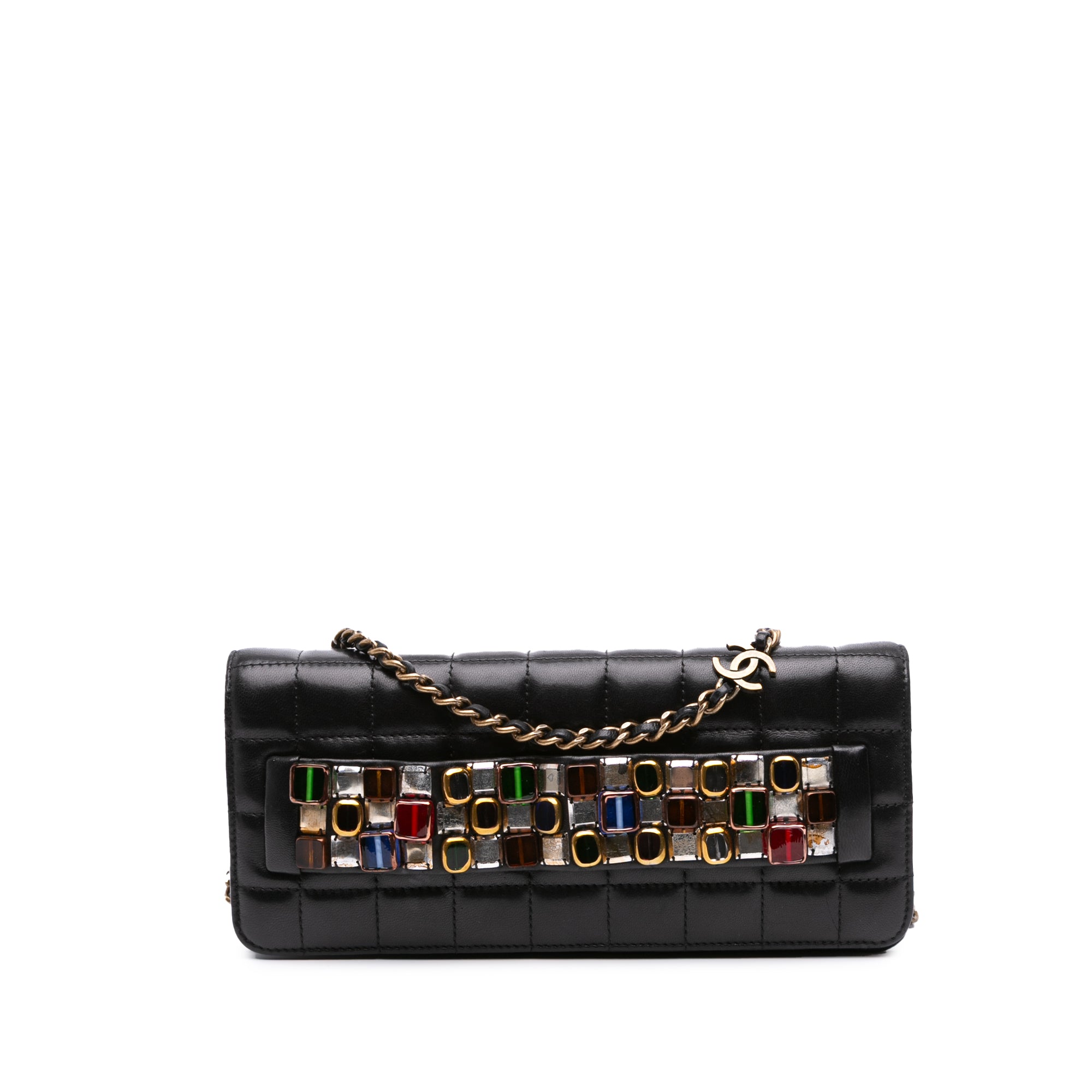 Chanel Paris Byzance Lambskin Jeweled Evening Clutch with Chain - image 1