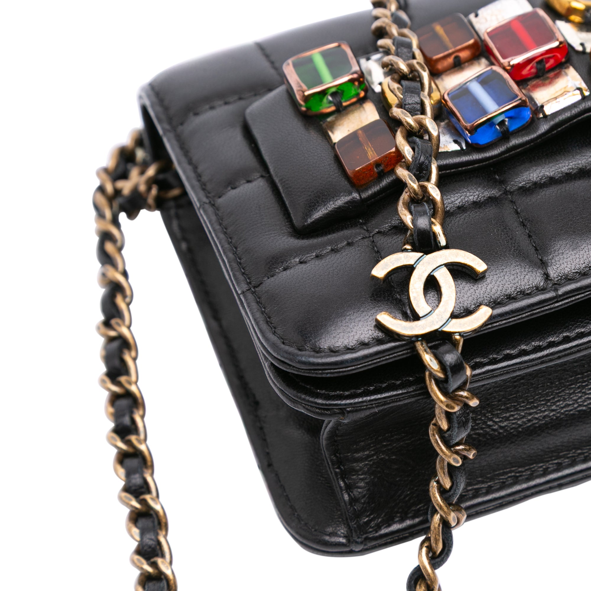 Chanel Paris Byzance Lambskin Jeweled Evening Clutch with Chain - image 7