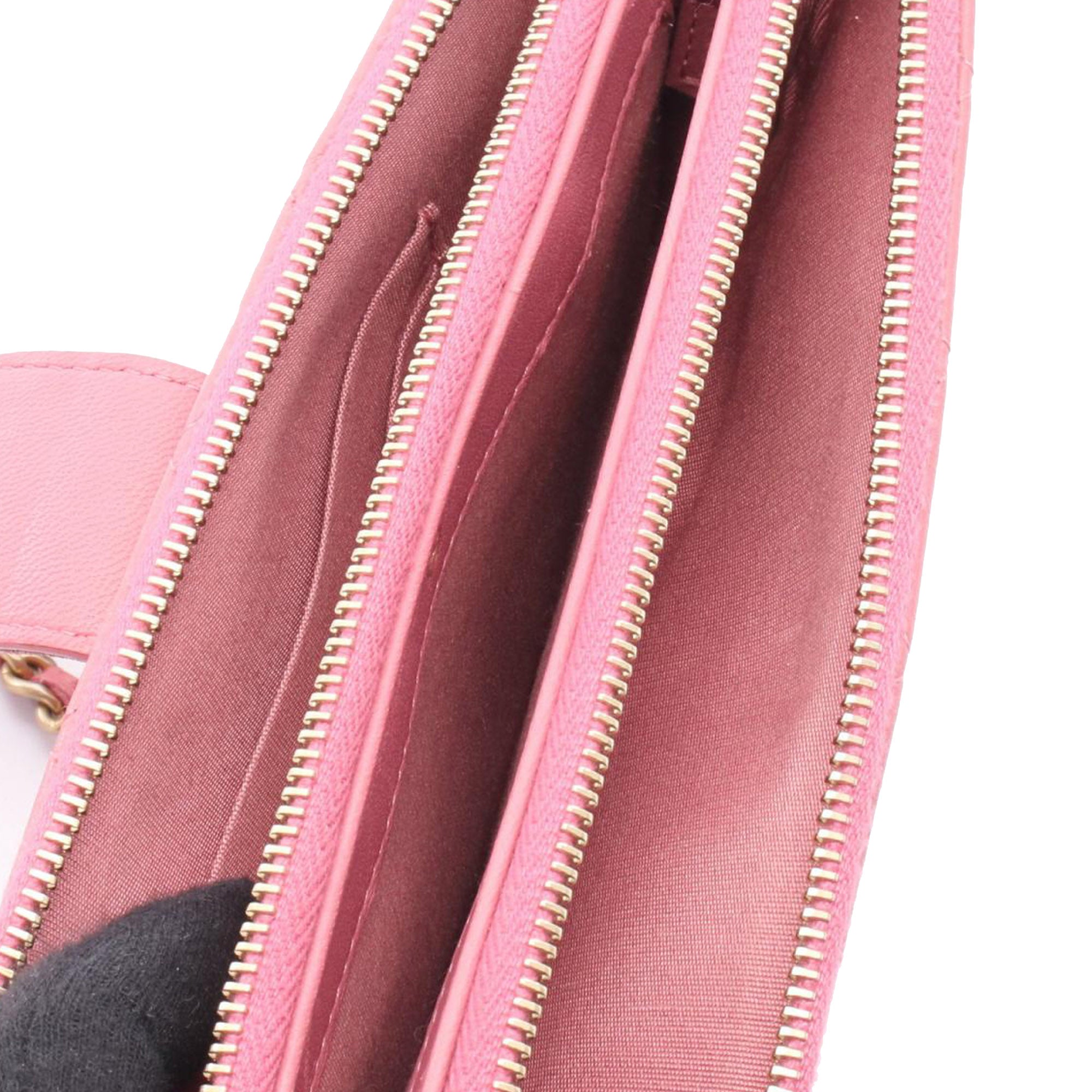 Chanel CC Quilted Calfskin Double Zip Clutch with Chain - image 3