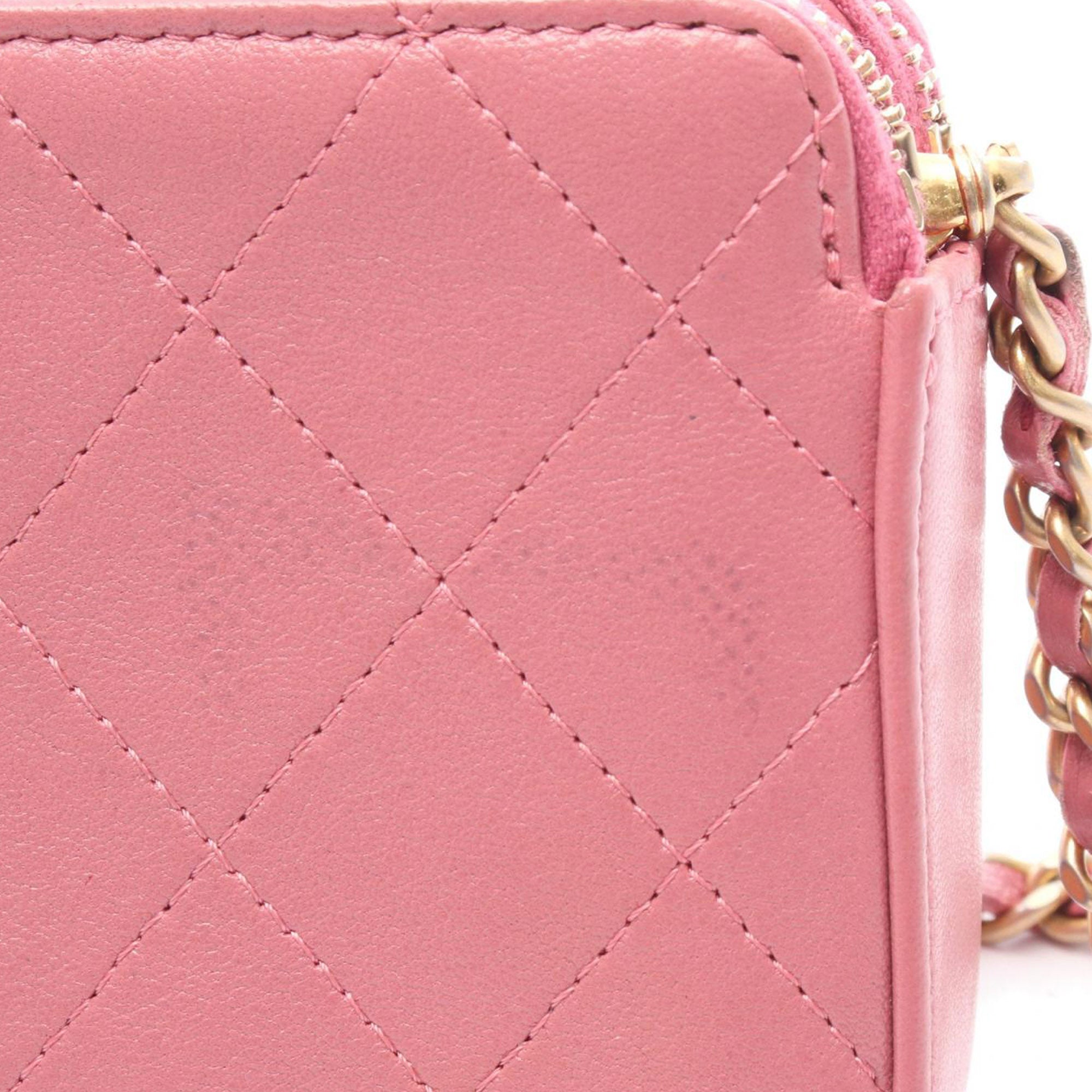 Chanel CC Quilted Calfskin Double Zip Clutch with Chain - image 7