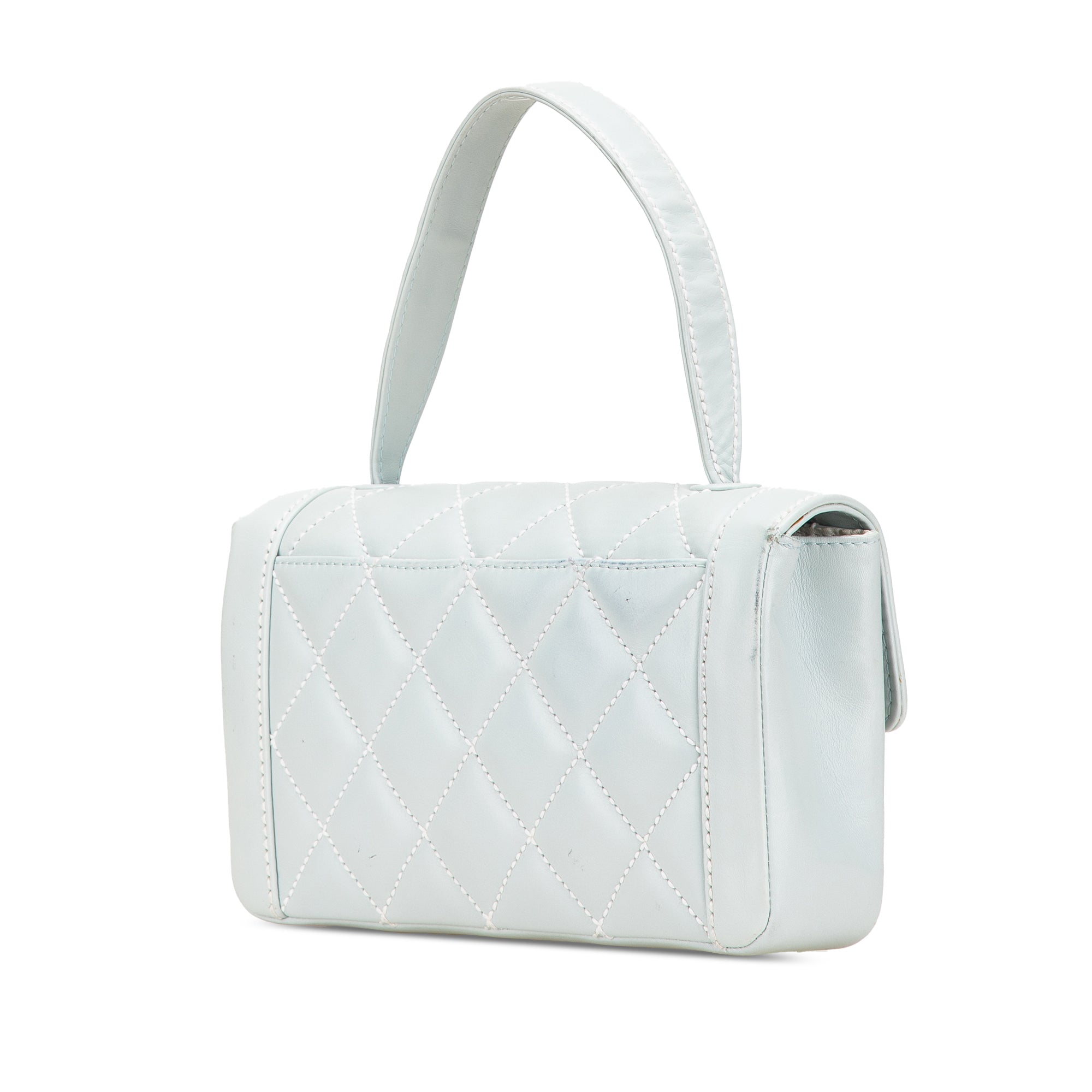 Chanel Quilted Lambskin Wild Stitch Top Handle Flap - image 2