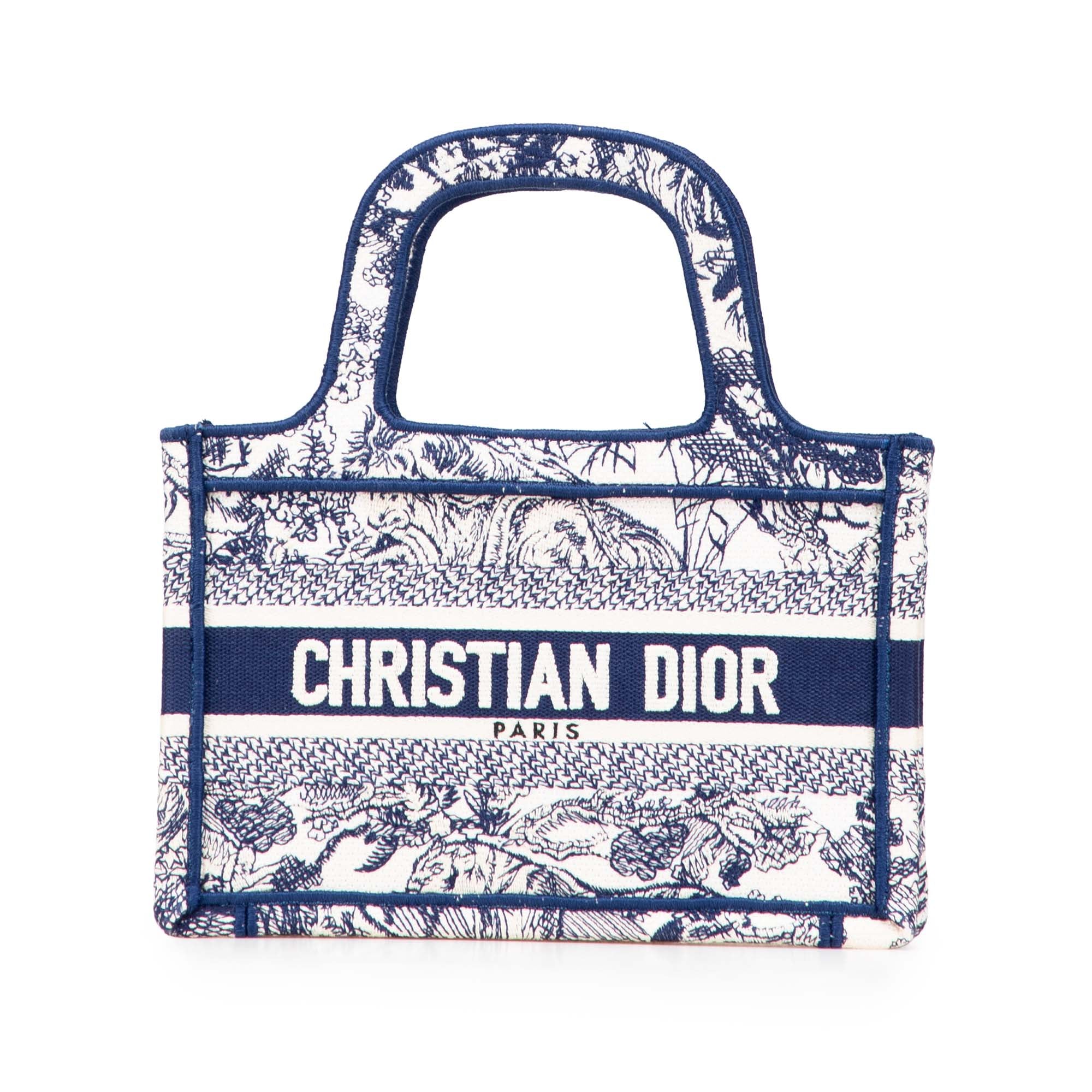 Dior Mini Canvas Embroidered Dioriviera Toile De Jouy Book Tote - image 1