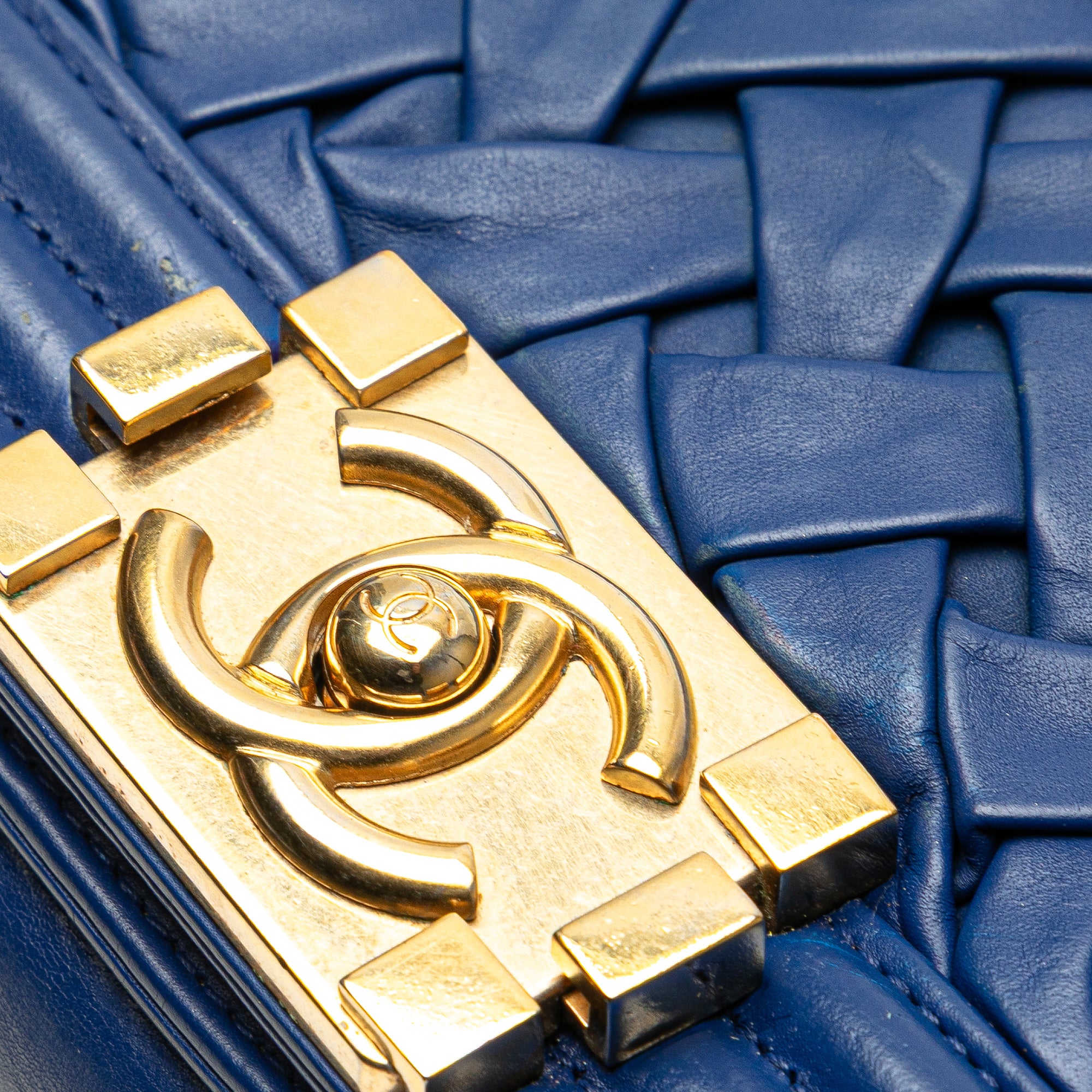 Chanel Small Woven Lambskin Chateau Boy Flap - image 8