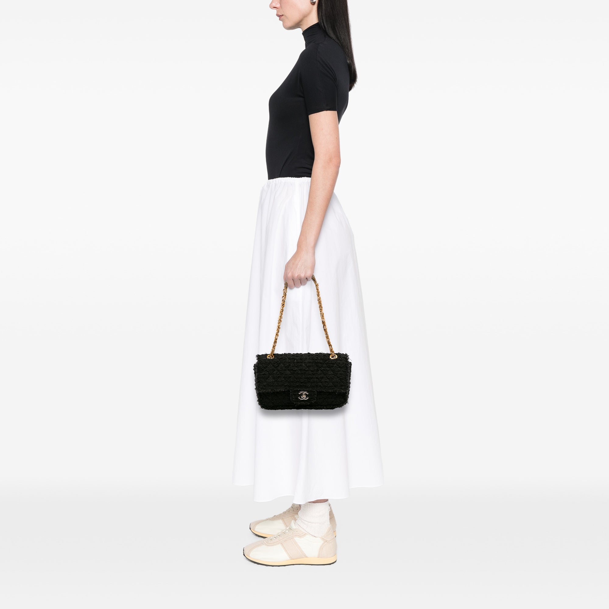 Chanel Medium Classic Tweed Single Flap - image 11