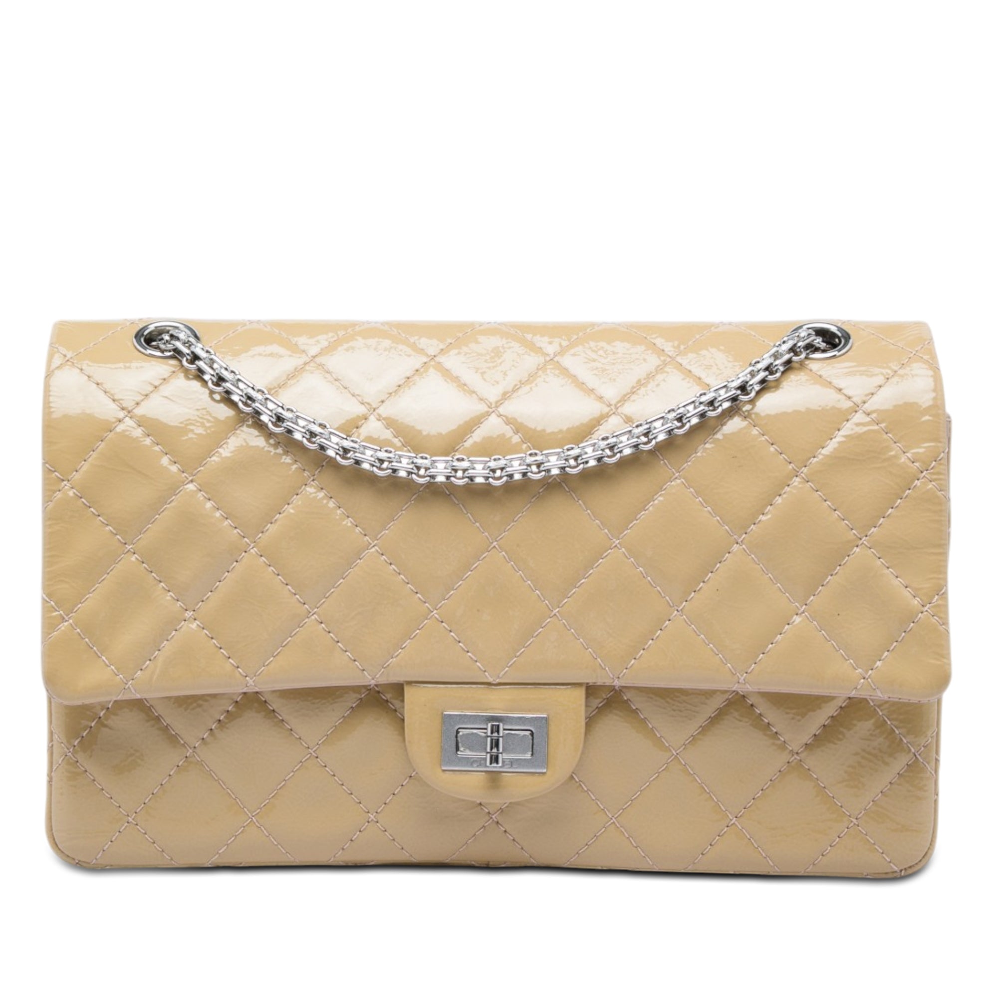 Chanel Quilted Crinkled Patent Reissue 2.55 Double Flap 226 - image 1