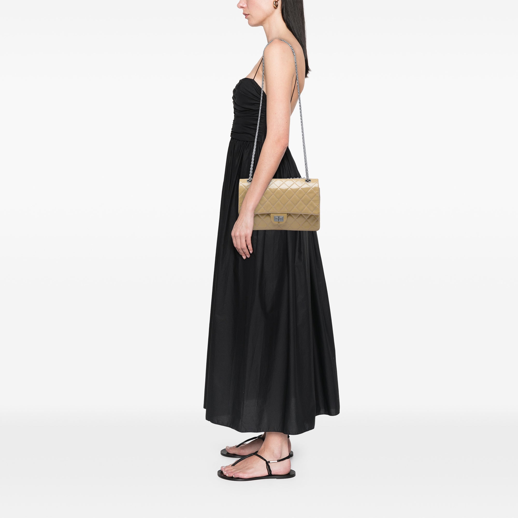 Chanel Quilted Crinkled Patent Reissue 2.55 Double Flap 226 - image 6