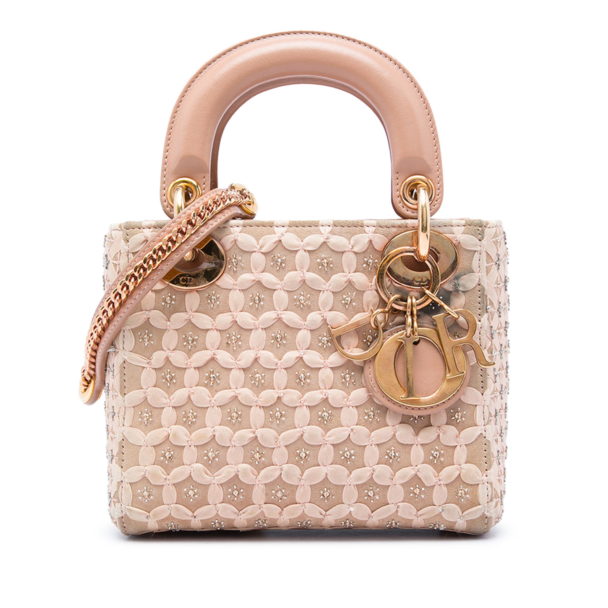 Dior Mini Suede Beaded Ribbon Lady Dior - image 1