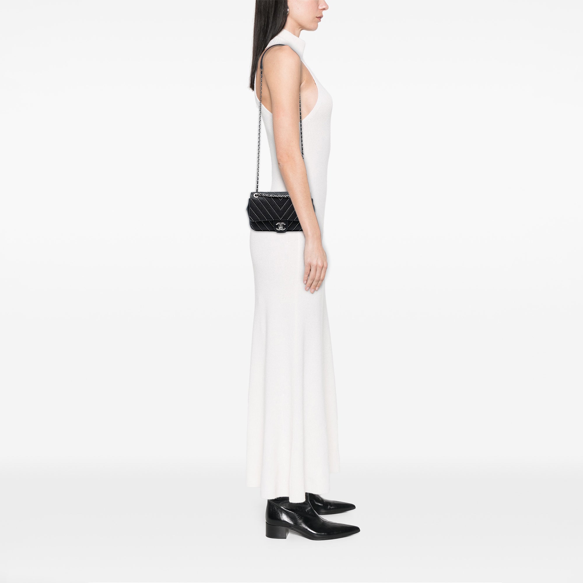 Chanel Small Chevron Calfskin Stud Wars Flap - image 7