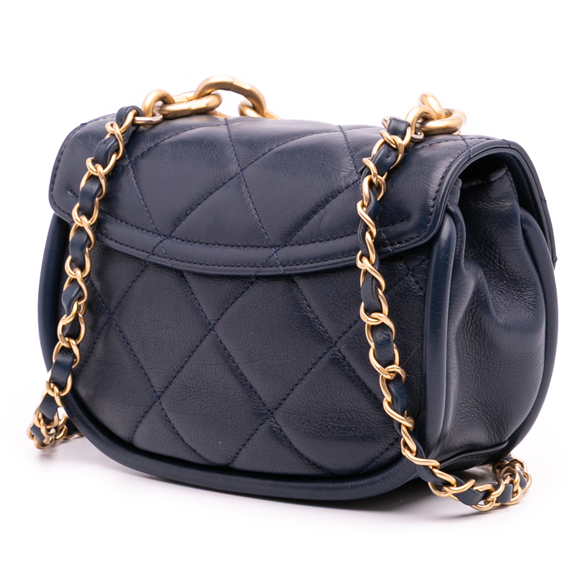 Chanel Mini CC Quilted Calfskin Round Moon Messenger Flap - image 2