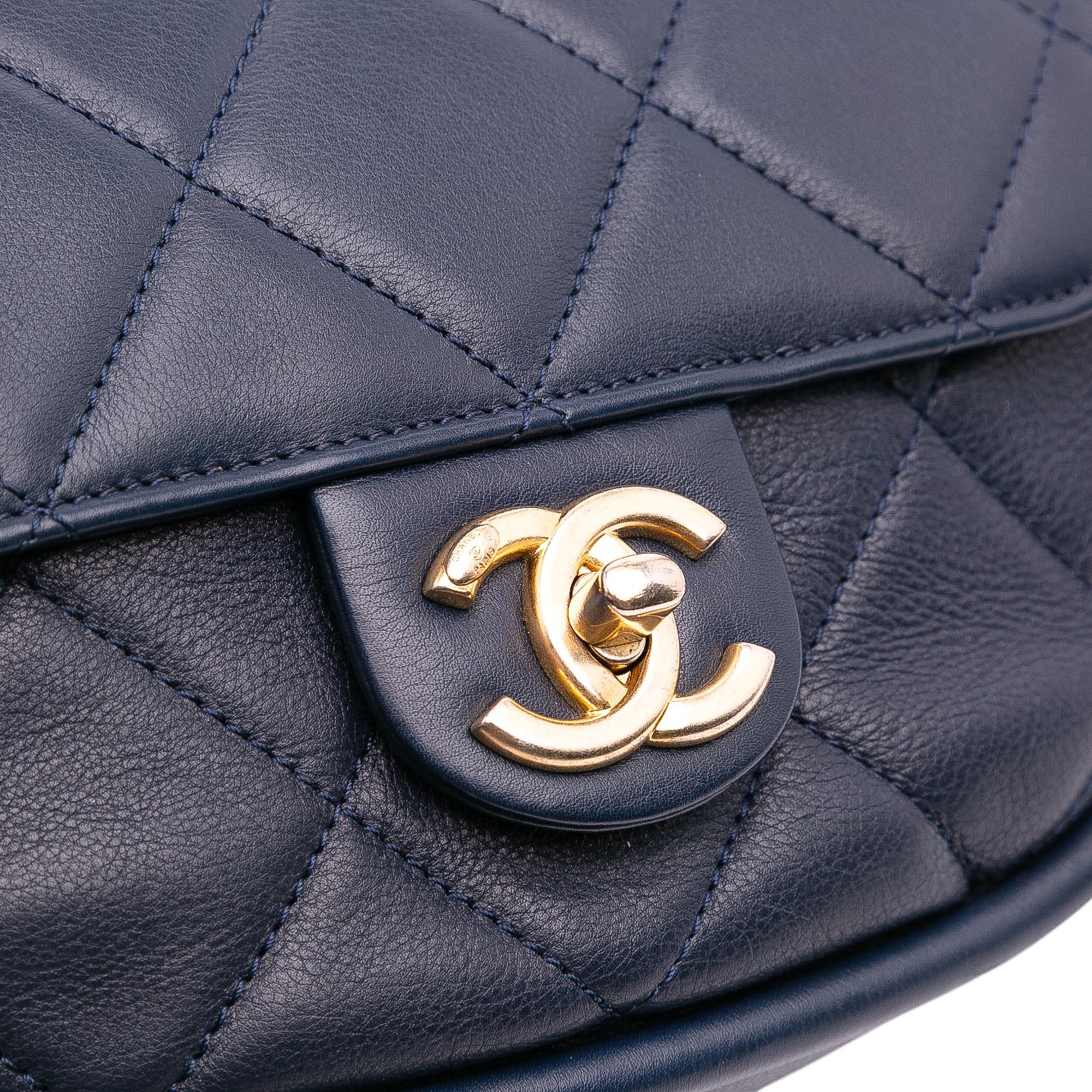 Chanel Mini CC Quilted Calfskin Round Moon Messenger Flap - image 9