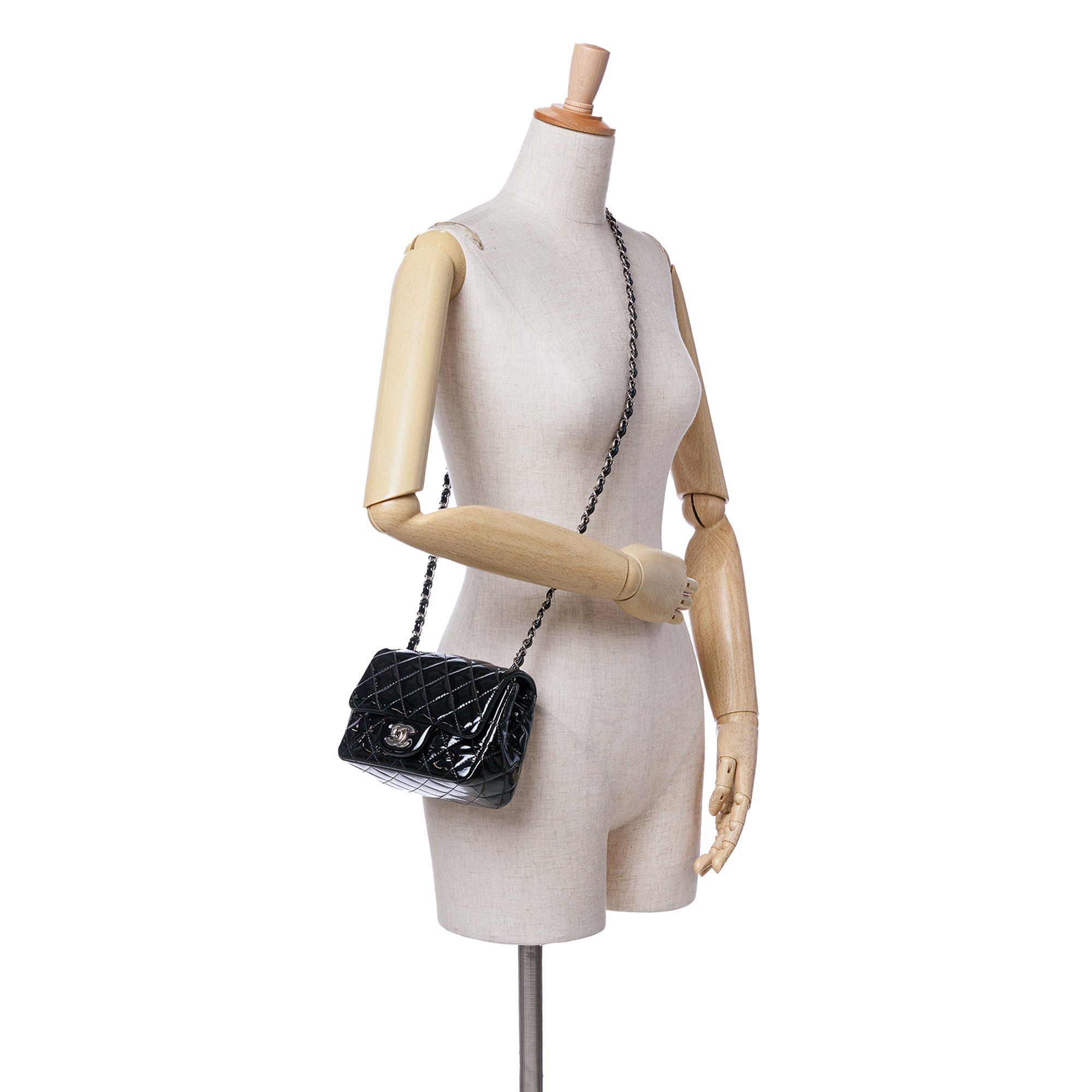 Chanel Mini Square Classic Patent Single Flap - image 10
