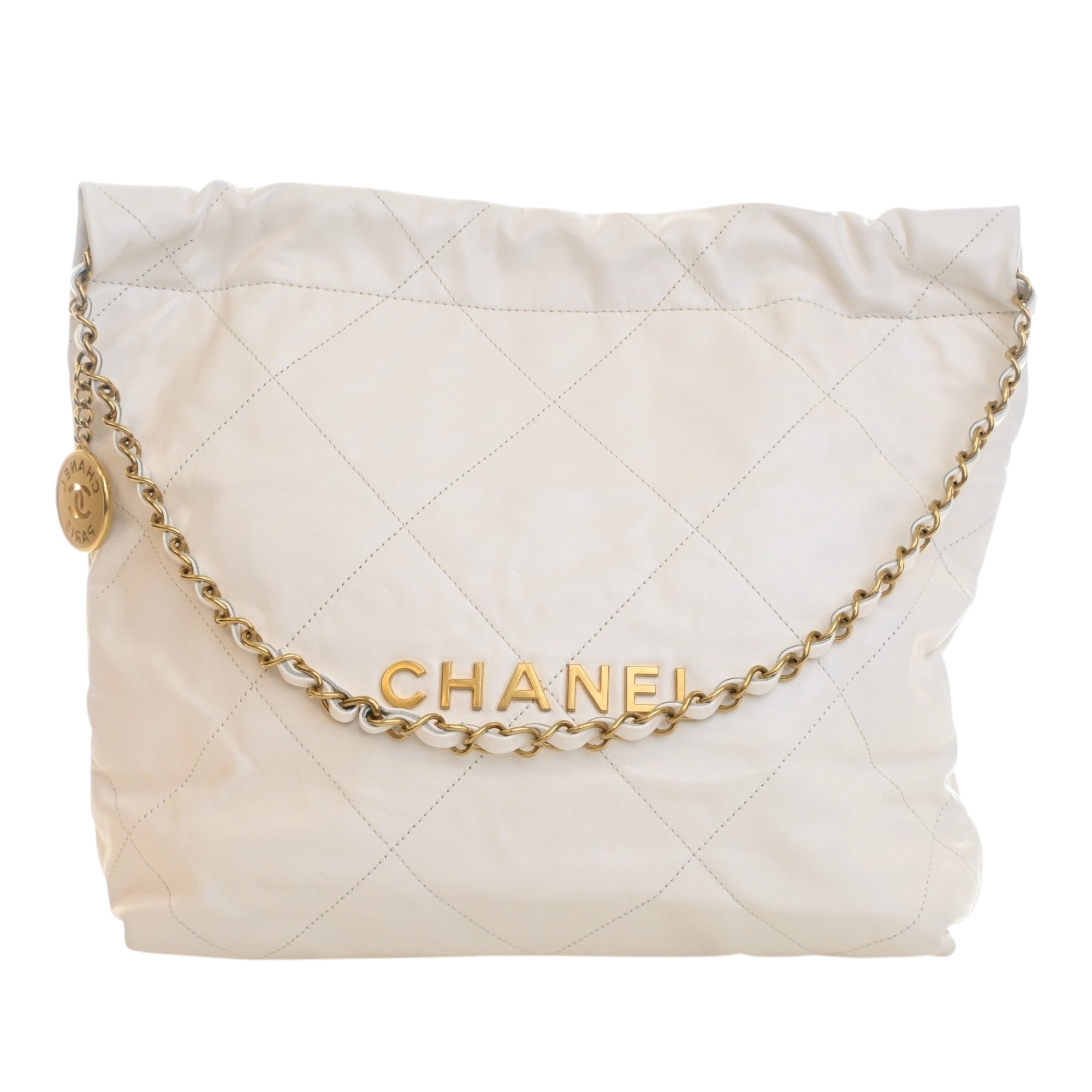 Chanel Small Quilted Shiny Calfskin 22 Handbag - image 1