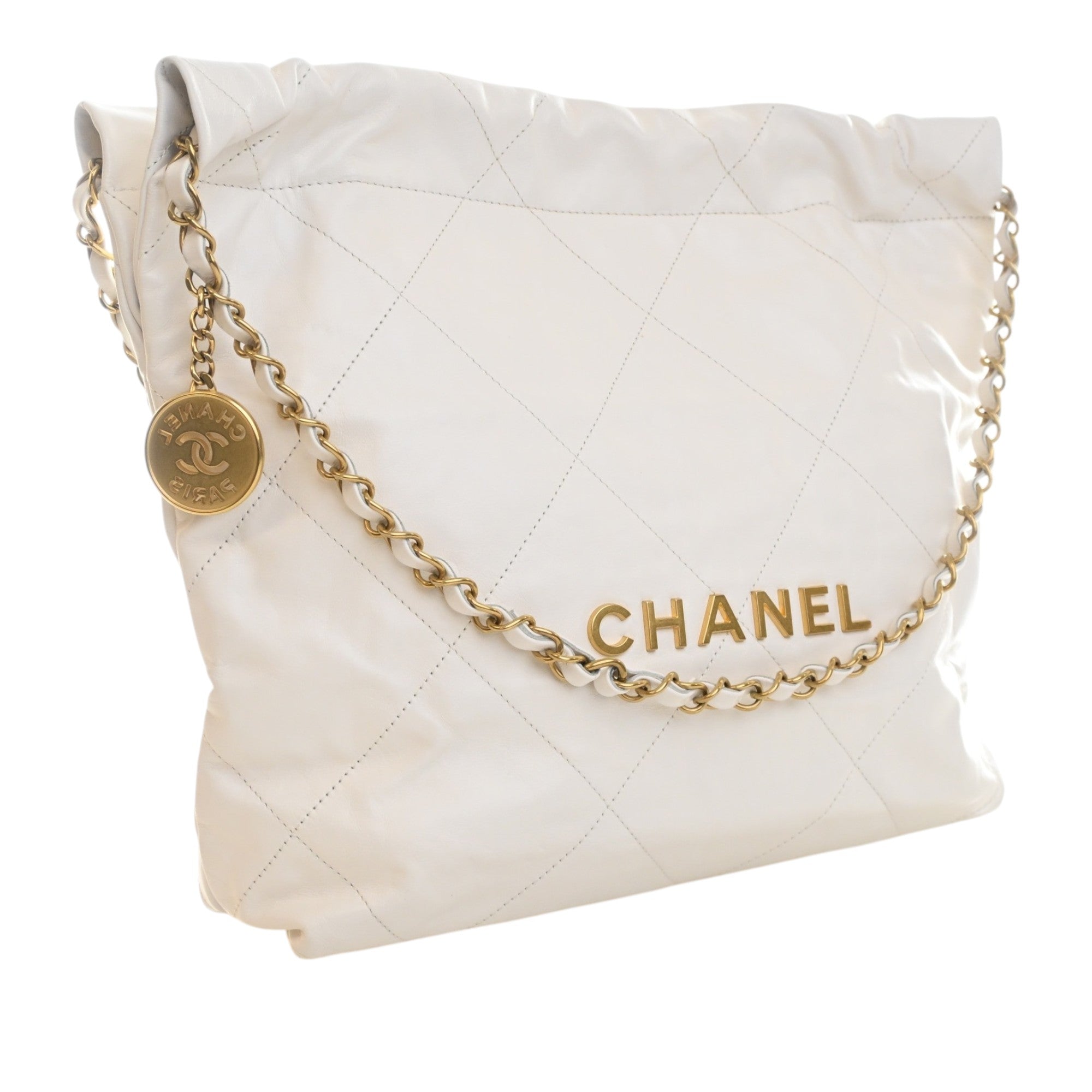 Chanel Small Quilted Shiny Calfskin 22 Handbag - image 2