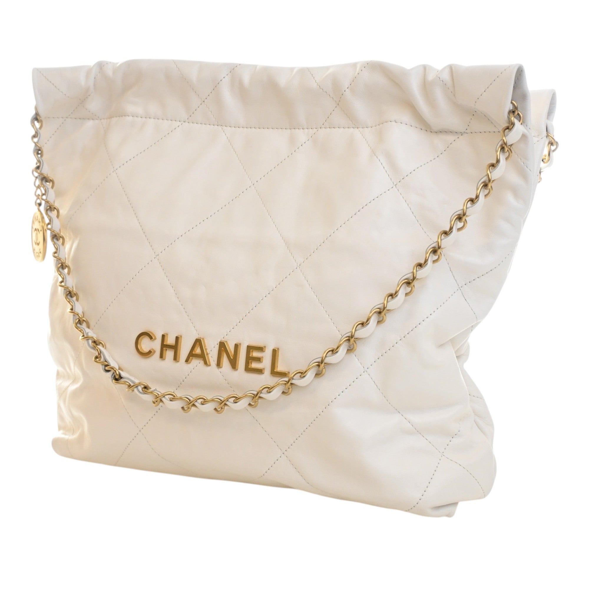 Chanel Small Quilted Shiny Calfskin 22 Handbag - image 3