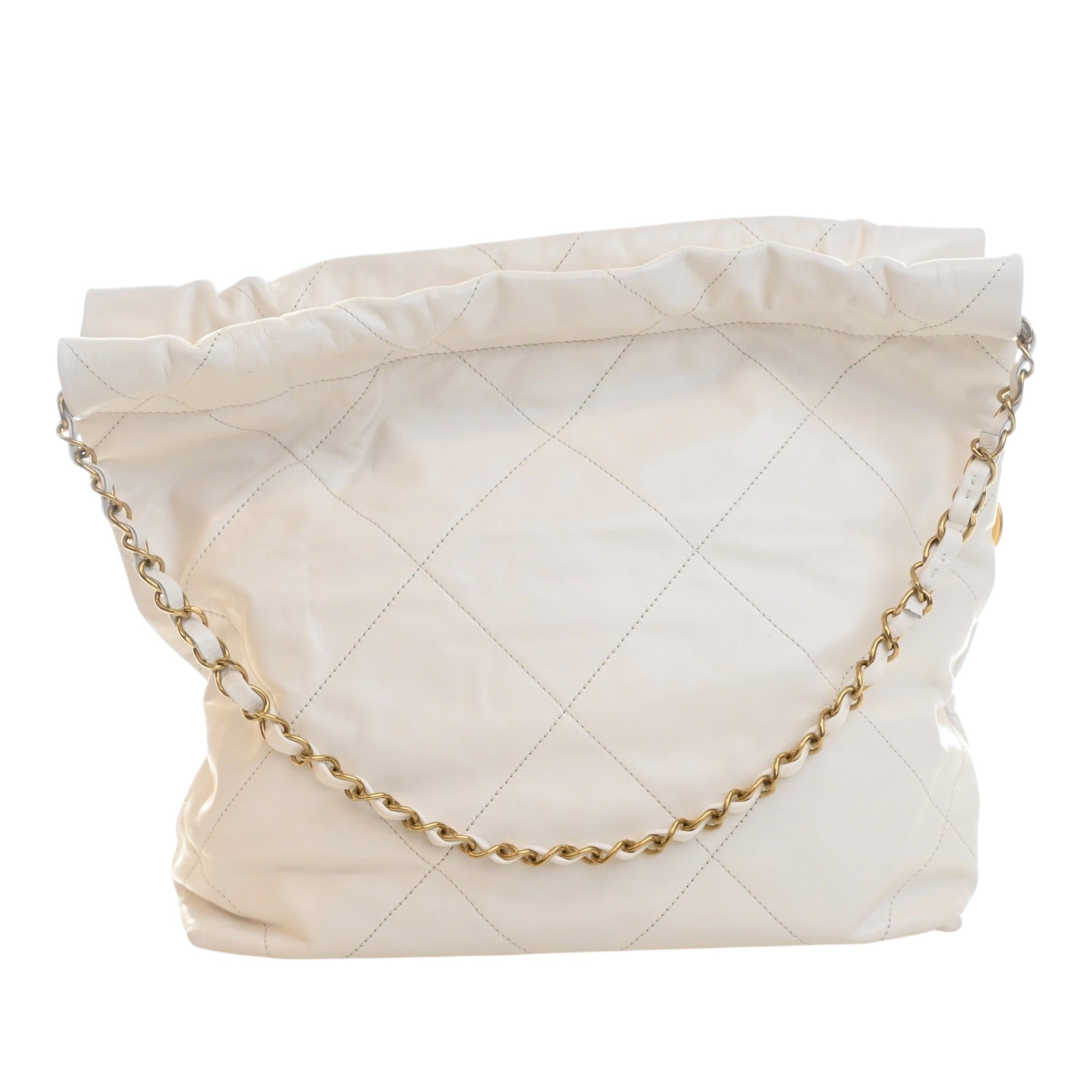 Chanel Small Quilted Shiny Calfskin 22 Handbag - image 4
