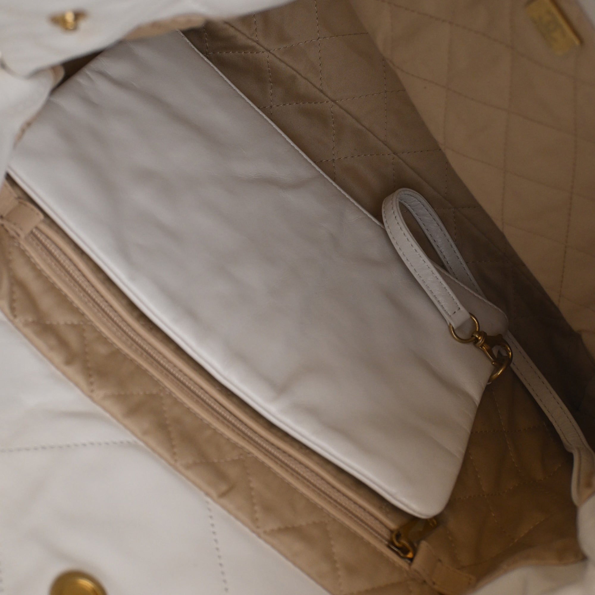 Chanel Small Quilted Shiny Calfskin 22 Handbag - image 6