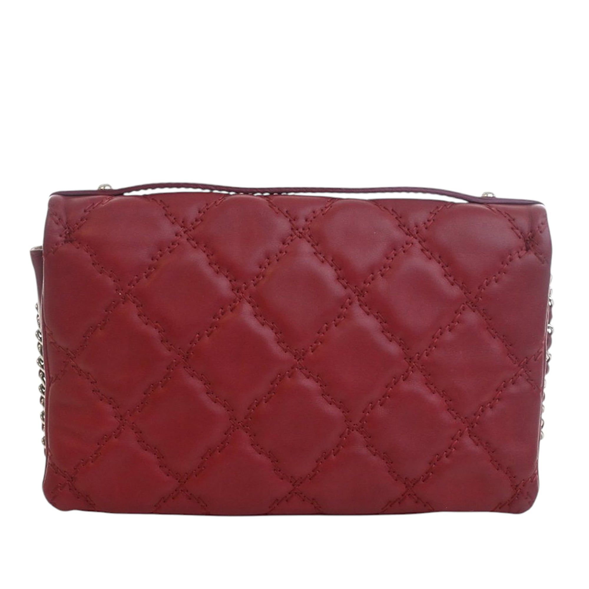 Chanel Quilted Calfskin Double Stitch Hamptons Clutch with Chain - image 4