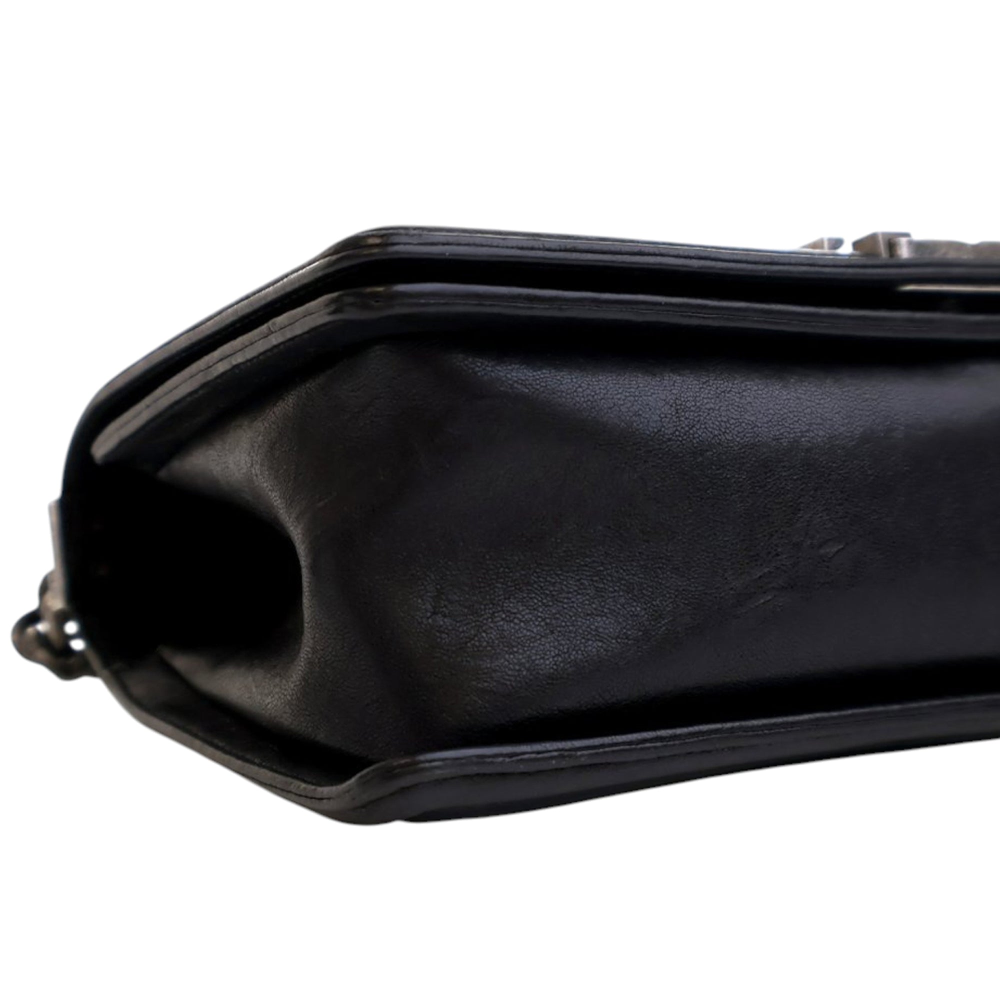 Chanel Old Medium Quilted Crumpled Calfskin Studded Boy Flap - image 9