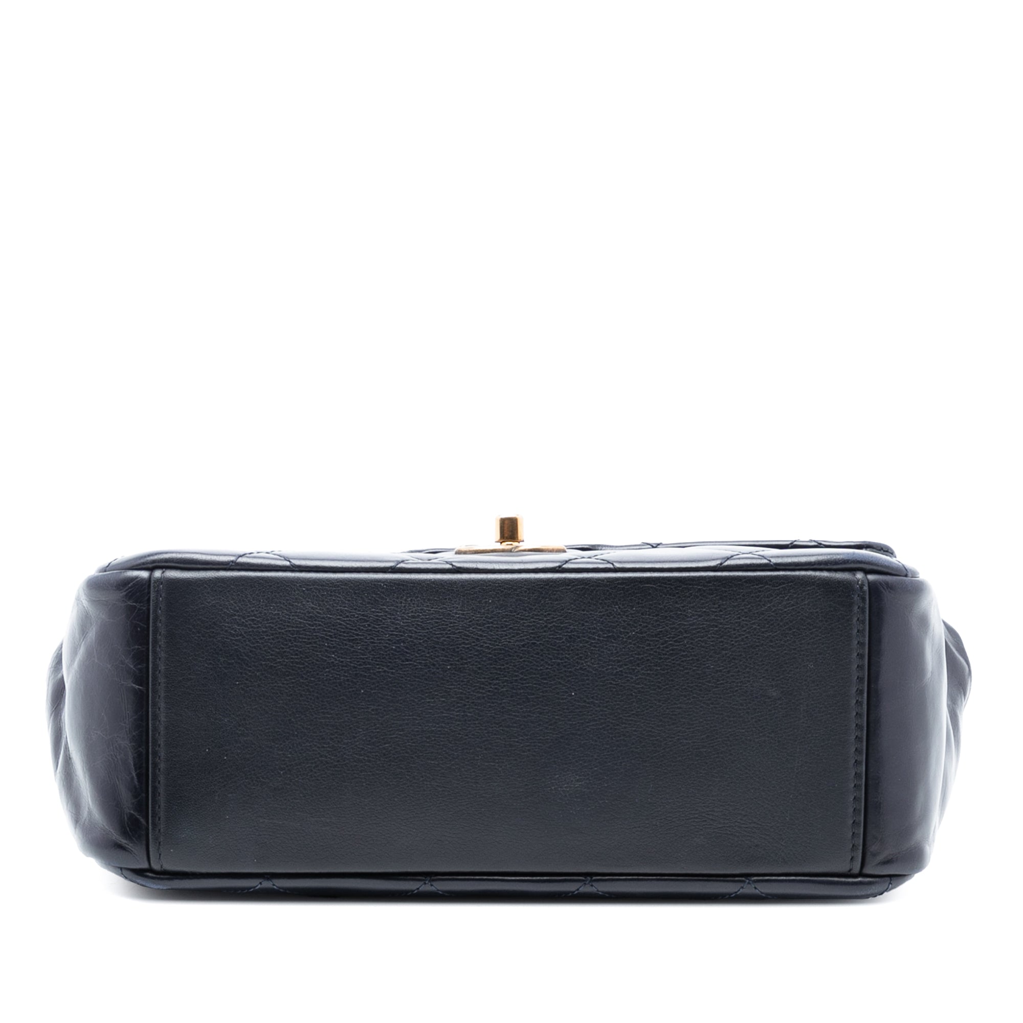Chanel Medium Quilted Glazed Calfskin Gold Bar Top Handle Flap - image 3