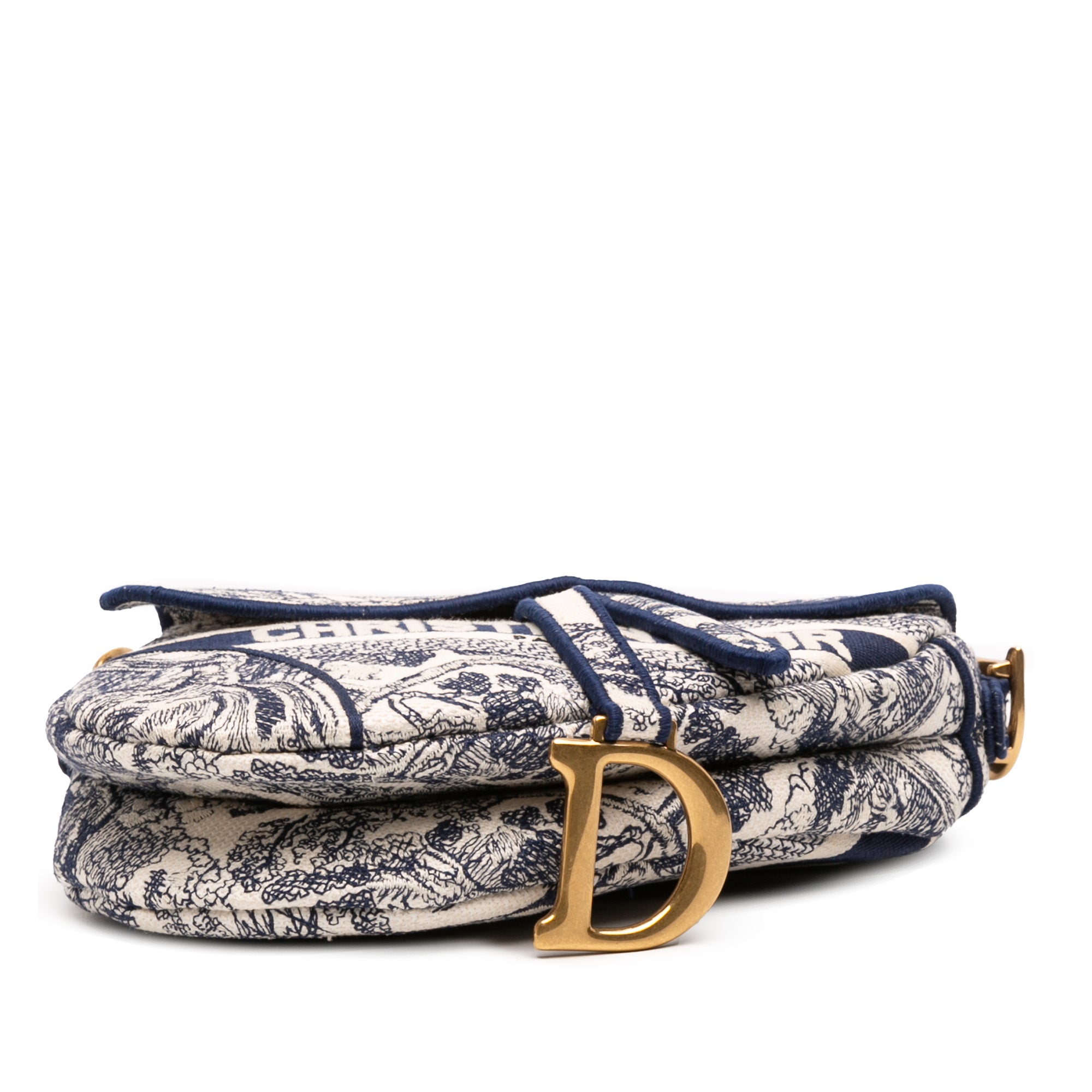 Dior Embroidered Canvas Toile de Jouy Saddle Bag - image 3