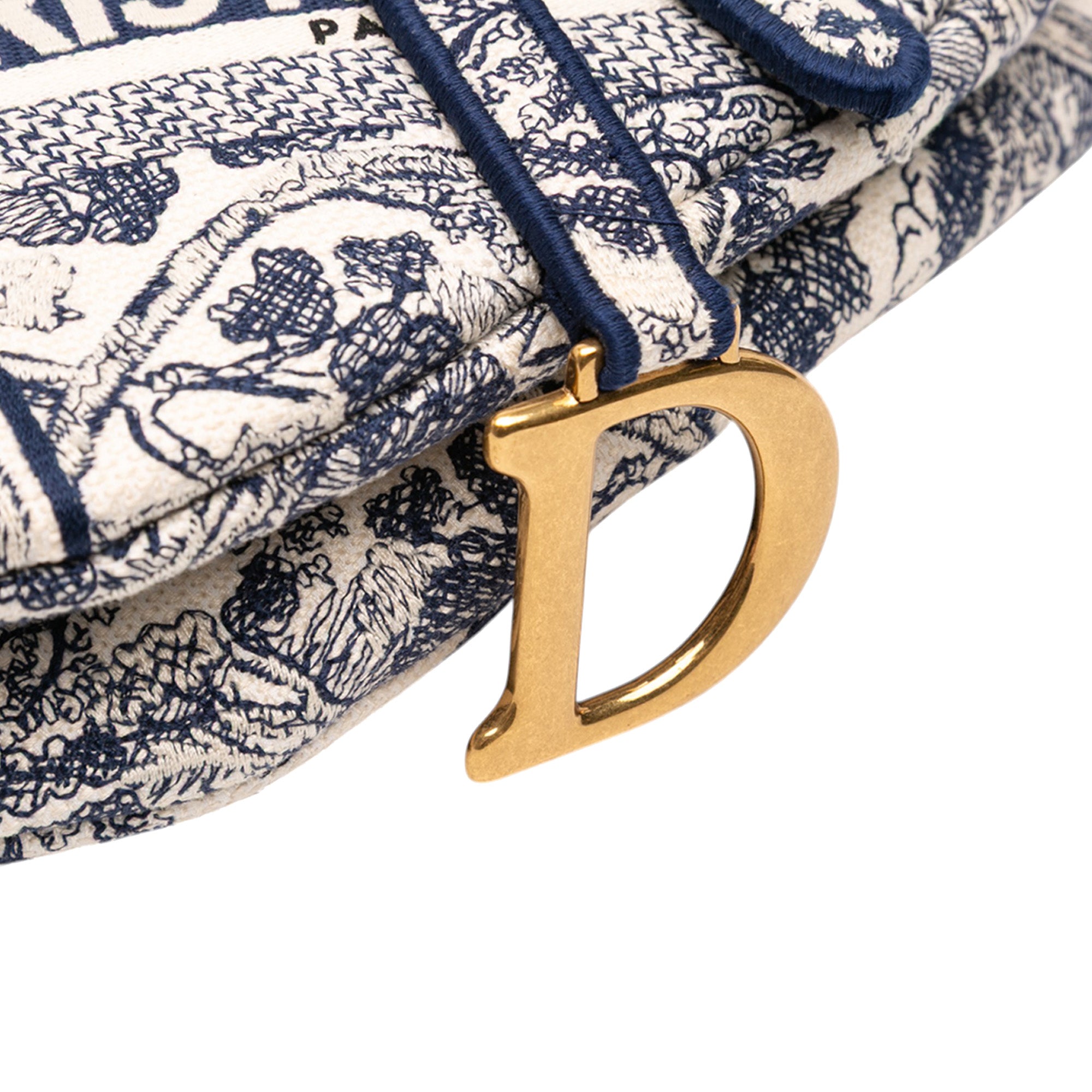 Dior Embroidered Canvas Toile de Jouy Saddle Bag - image 6