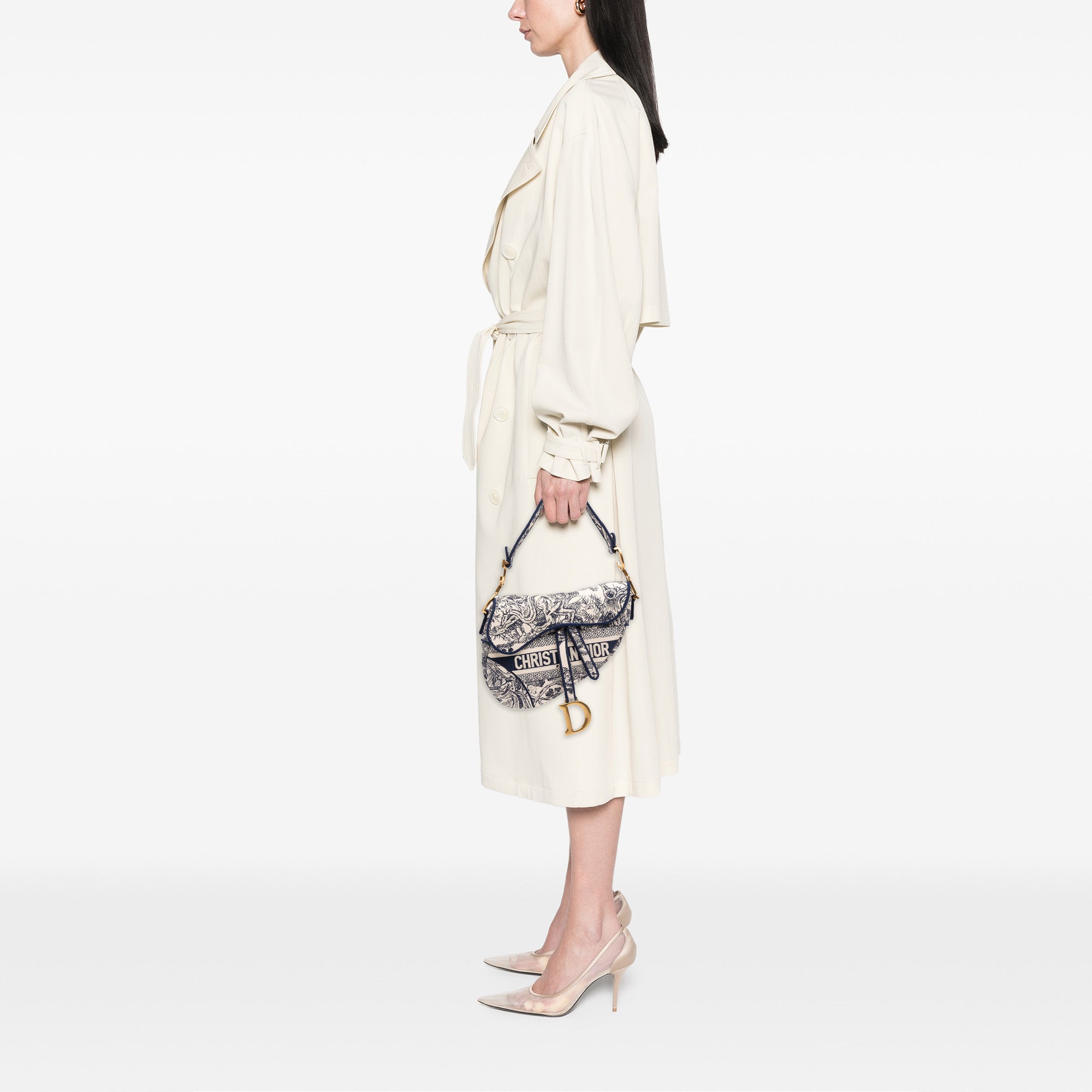 Dior Embroidered Canvas Toile de Jouy Saddle Bag - image 8