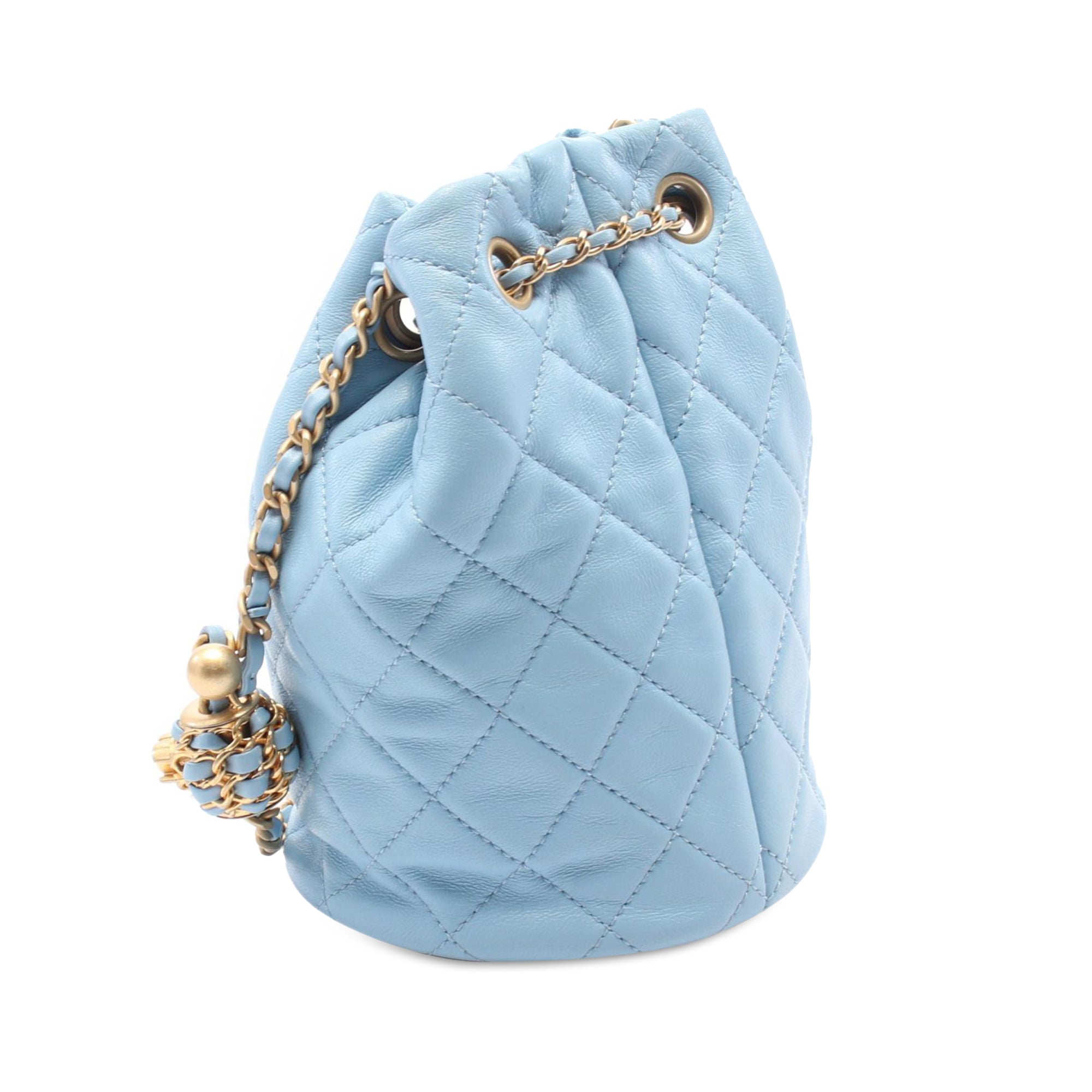 Chanel Quilted Lambskin Pearl Crush Bucket Bag - image 2