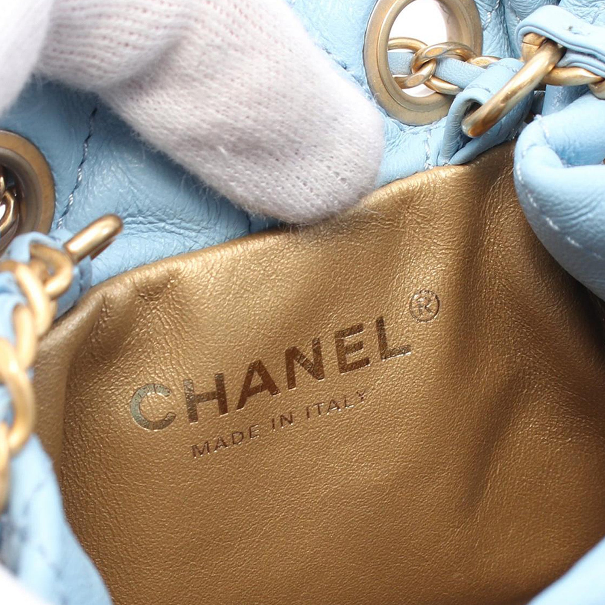 Chanel Quilted Lambskin Pearl Crush Bucket Bag - image 5