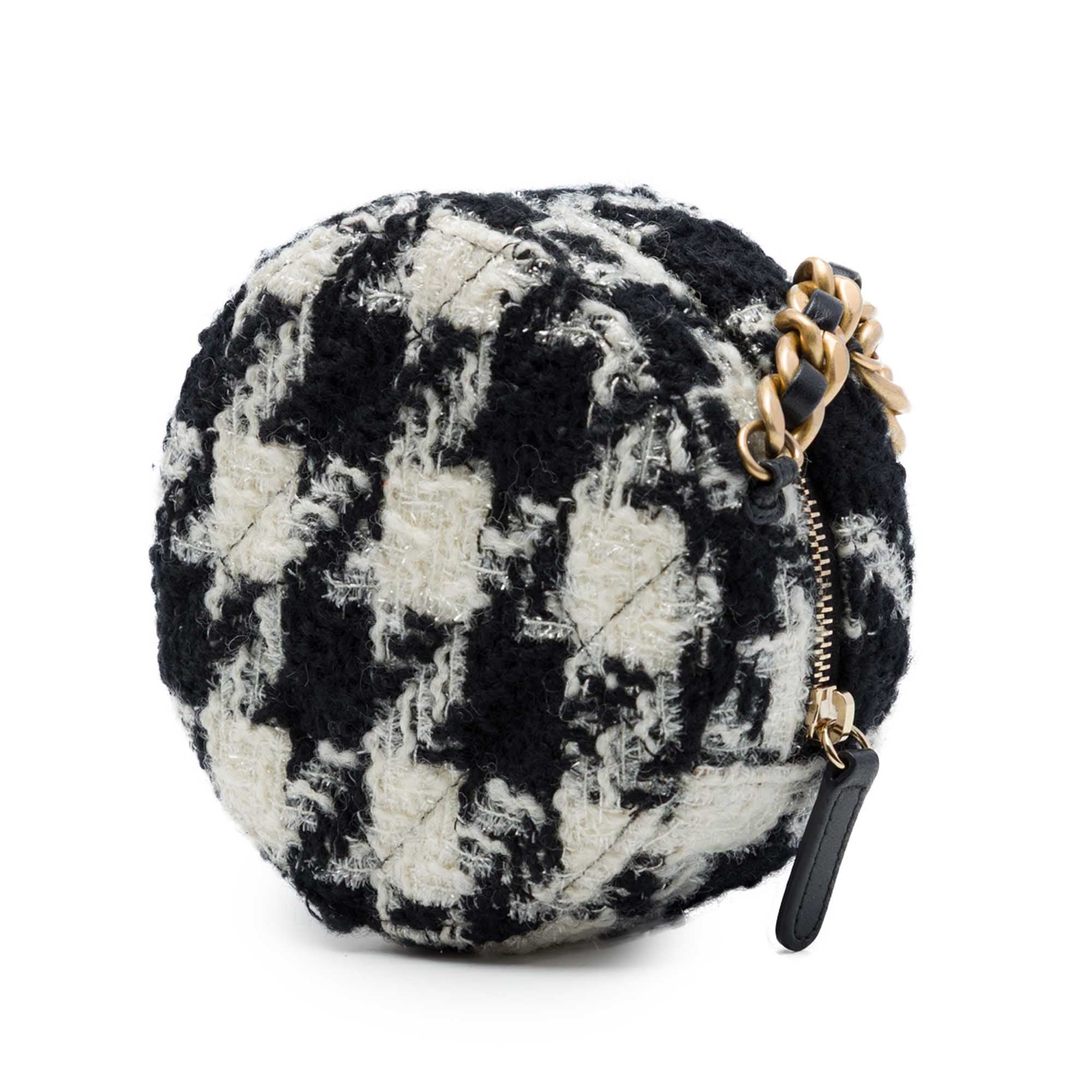 Chanel Tweed 19 Round Clutch with Chain and Coin Purse - image 2