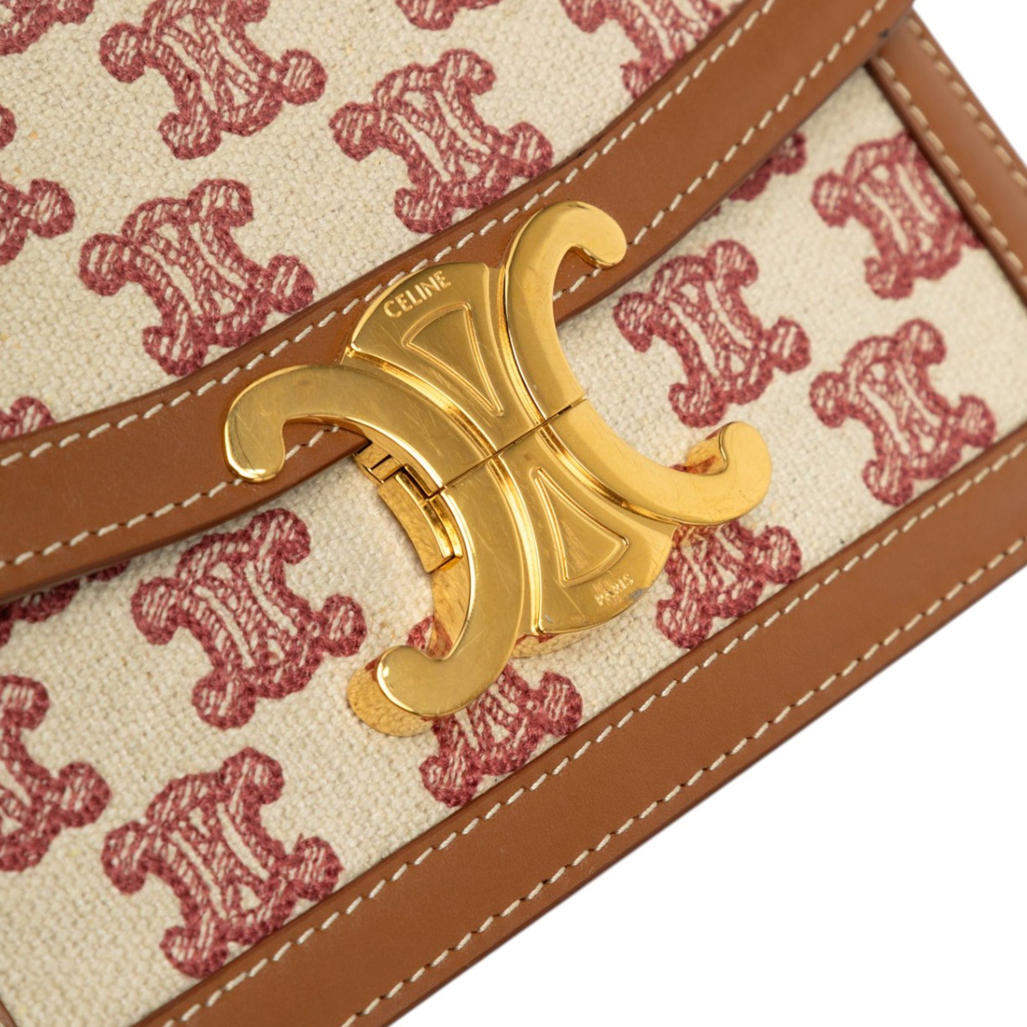 Celine Teen Embroidered Canvas and Calfskin Triomphe Crossbody - image 6