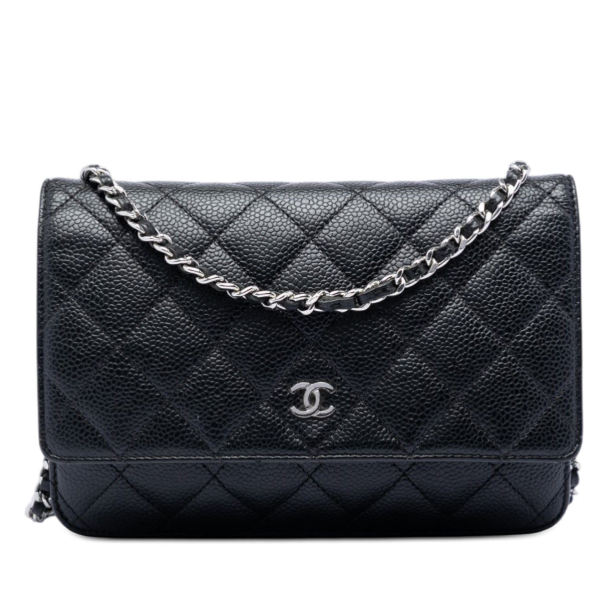 Chanel CC Quilted Caviar Wallet on Chain - image 1