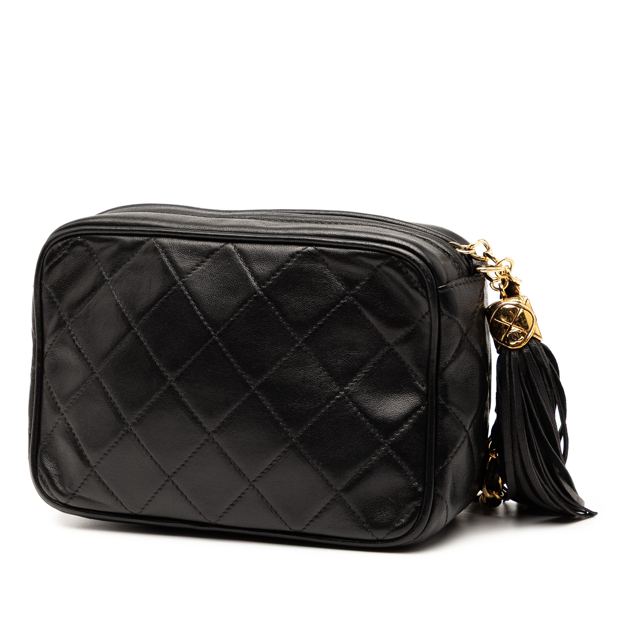 Chanel CC Quilted Lambskin Tassel Camera Bag - image 2