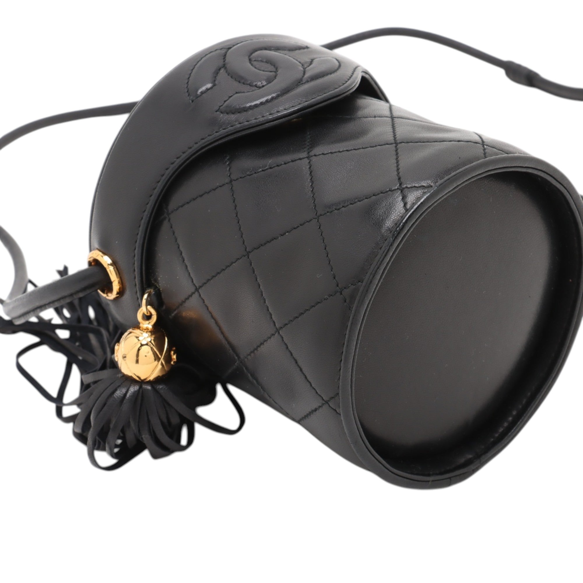 Chanel CC Quilted Lambskin Fringe Crossbody - image 3