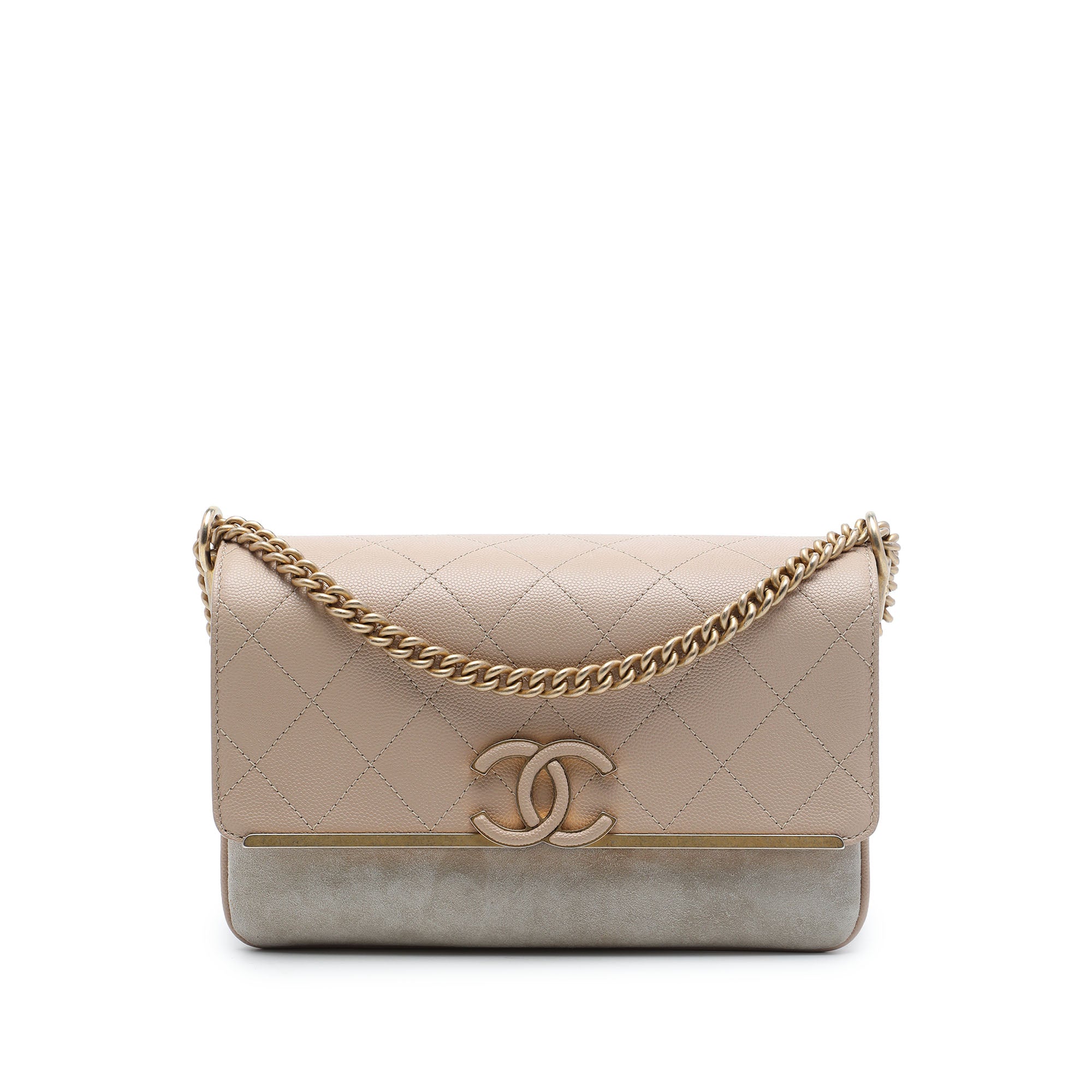 Chanel Small CC Stitched Caviar and Suede Lady Coco Flap - image 1