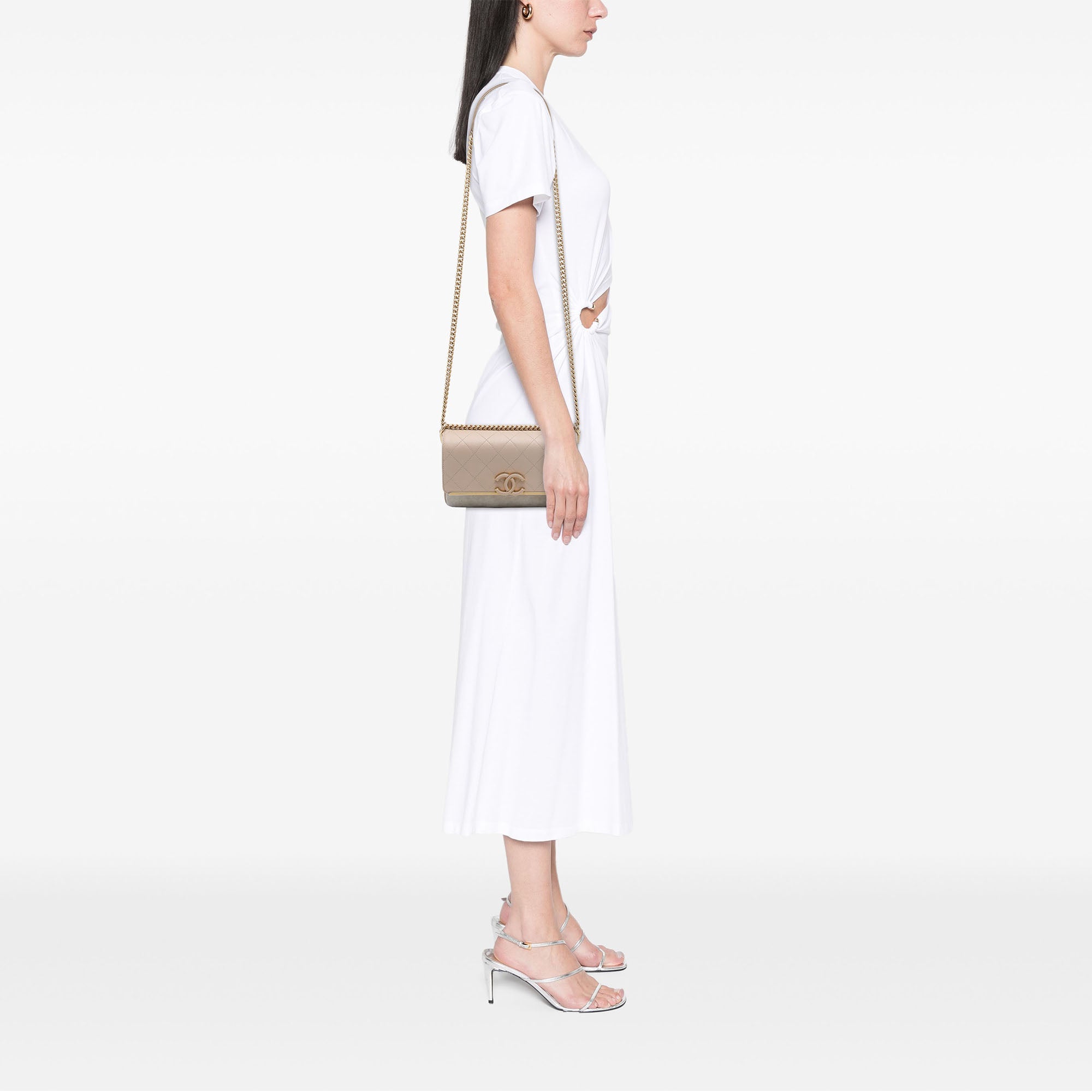 Chanel Small CC Stitched Caviar and Suede Lady Coco Flap - image 6