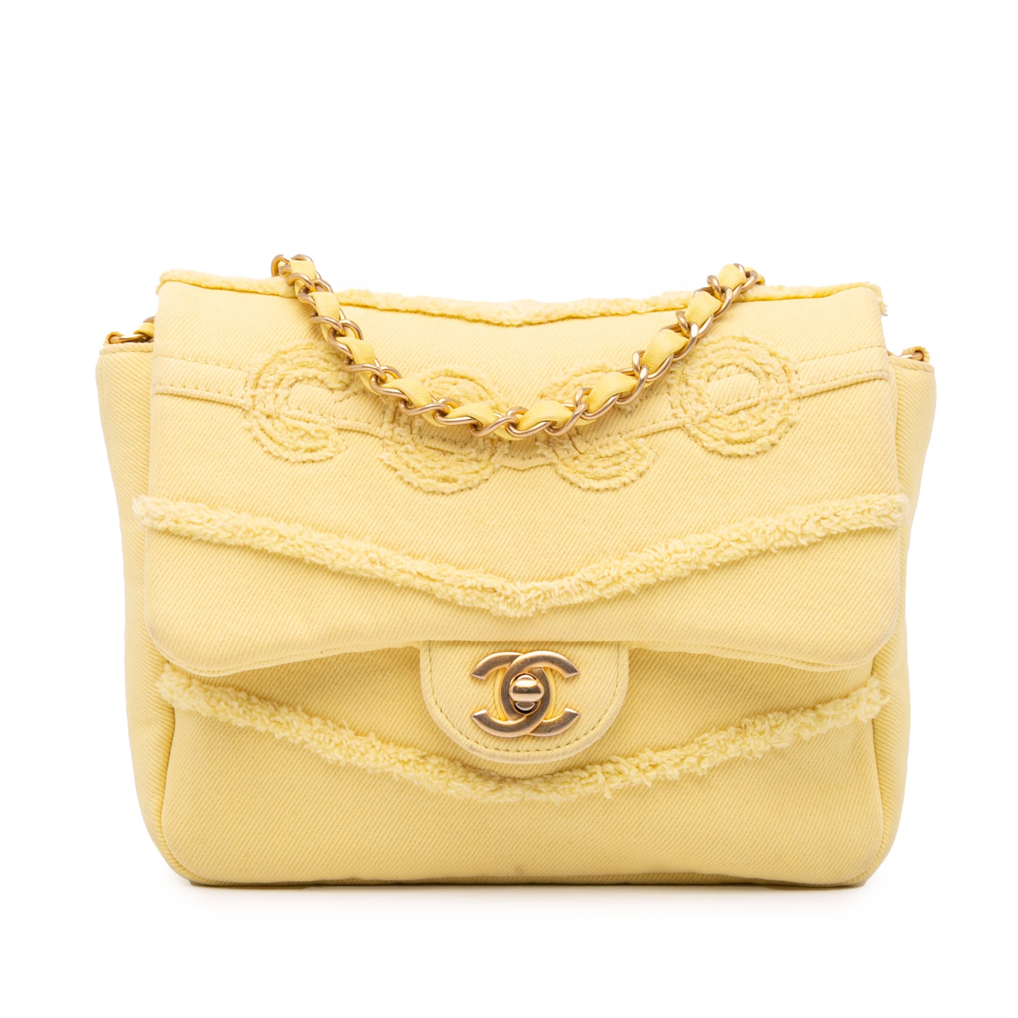 Chanel Small Chevron Denim Fringe Coco Flap - image 1