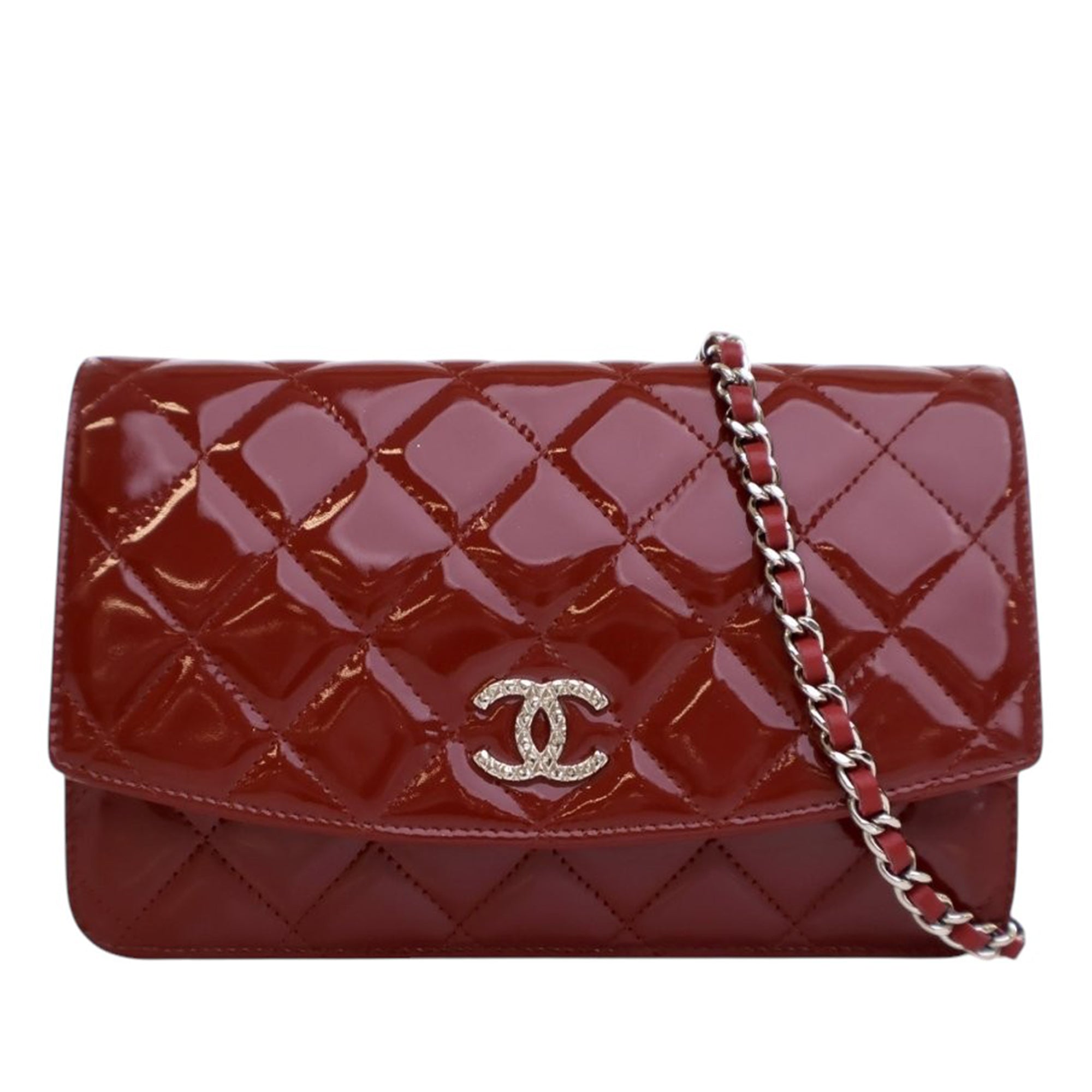 Chanel CC Quilted Patent Brilliant Wallet On Chain - image 1