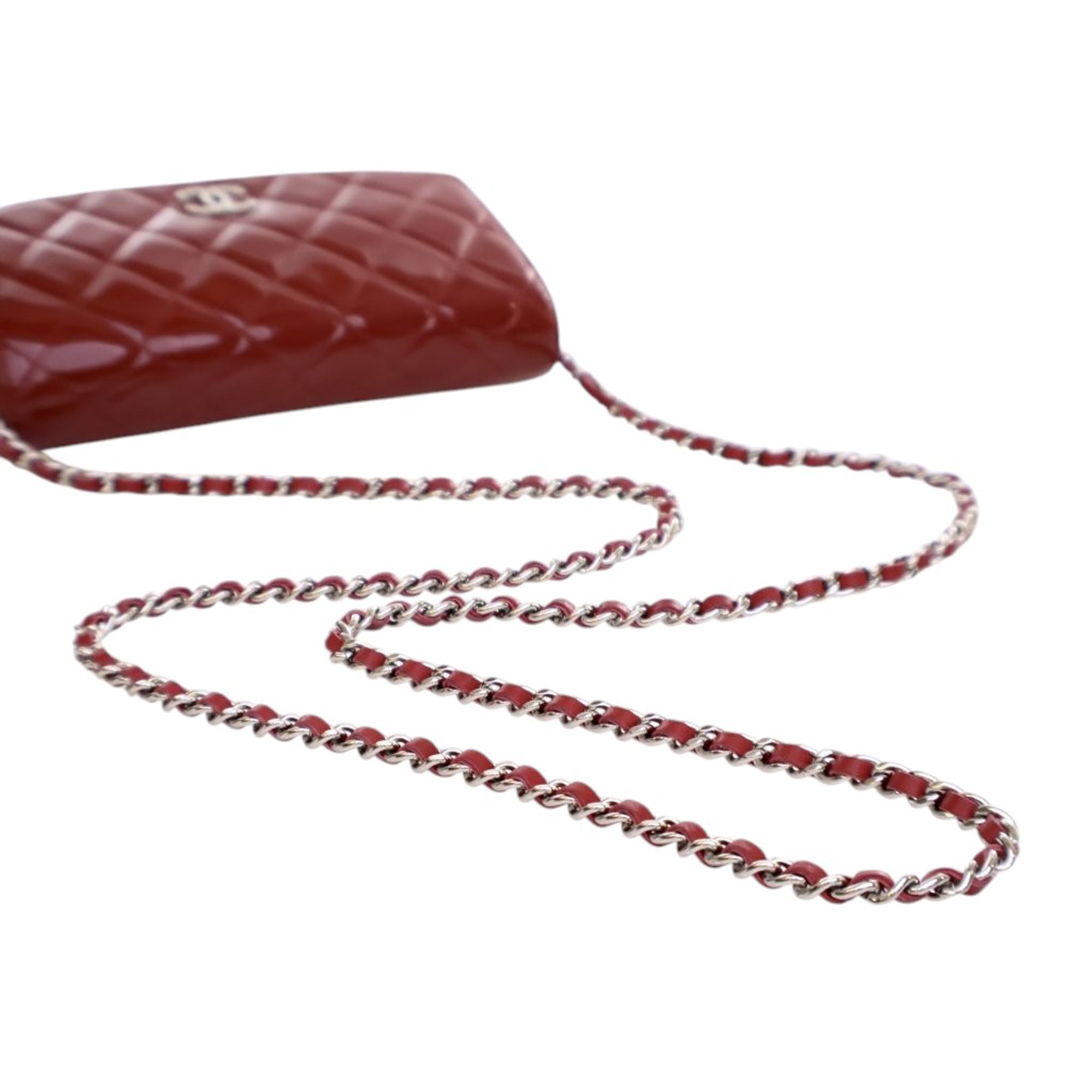 Chanel CC Quilted Patent Brilliant Wallet On Chain - image 14